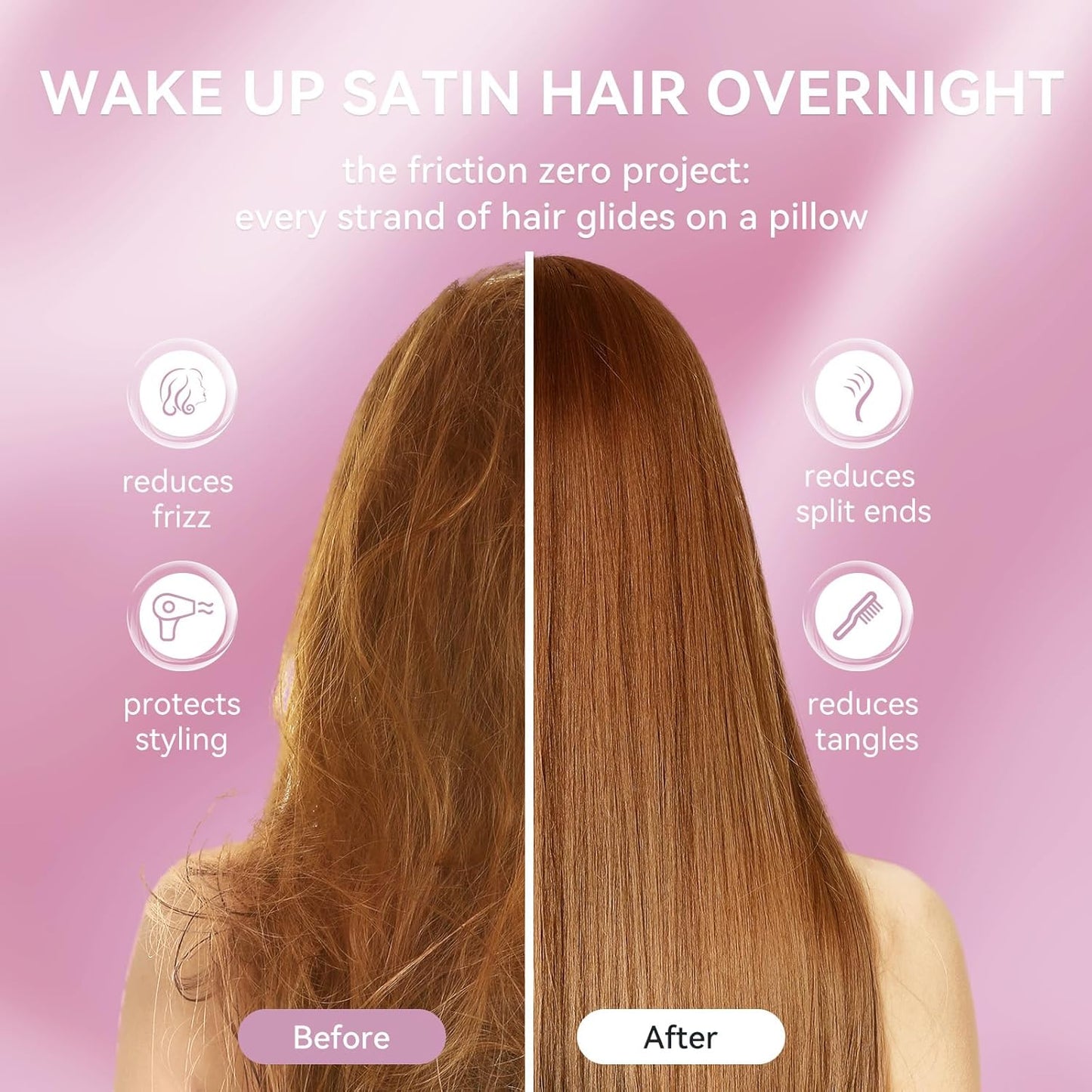 Tyfitb Satin Pillowcase Set for Hair & Skin Care – Cooling, Hypoallergenic, Anti-Frizz, Wrinkle-Free – Soft, Luxurious Pillowcases with Envelope Closure – 2-Pack, King Size 20x36, Gift-Ready