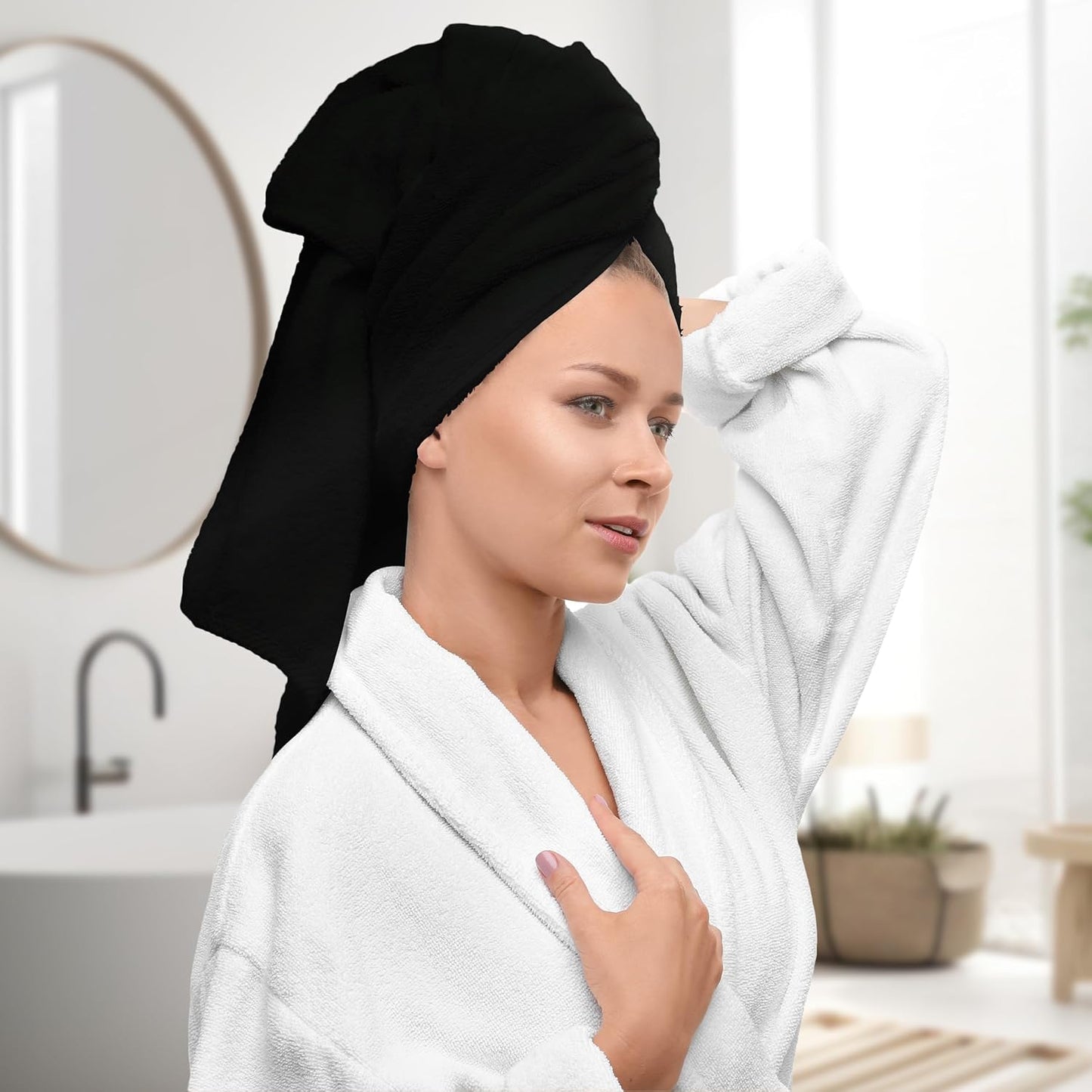 Avalon Towels Black Bath Towels Set of 4 pcs (27x54 inches), 100% Cotton Towel Absorbent and Quick Dry Black Towels for Bathroom, Super Soft and Perfect for Daily Use