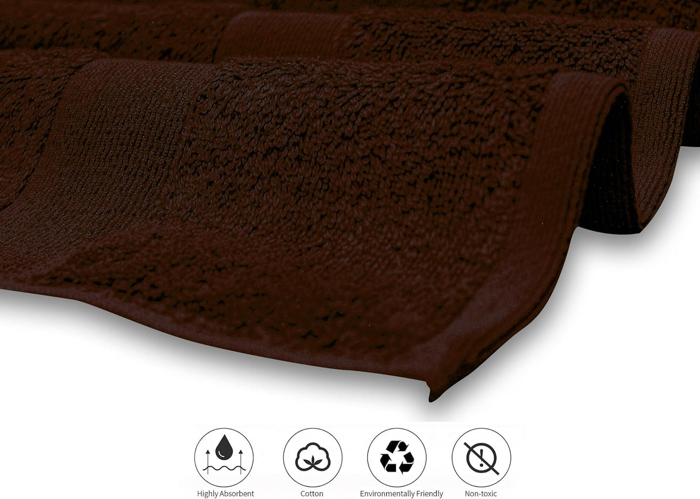 Softolle Luxury 8 Piece Towel Set, 2 Bath Towels 2 Hand Towels 4 Washcloths, Towels for Bathroom, Home, Spa & Gym - Highly Absorbent (Brown)