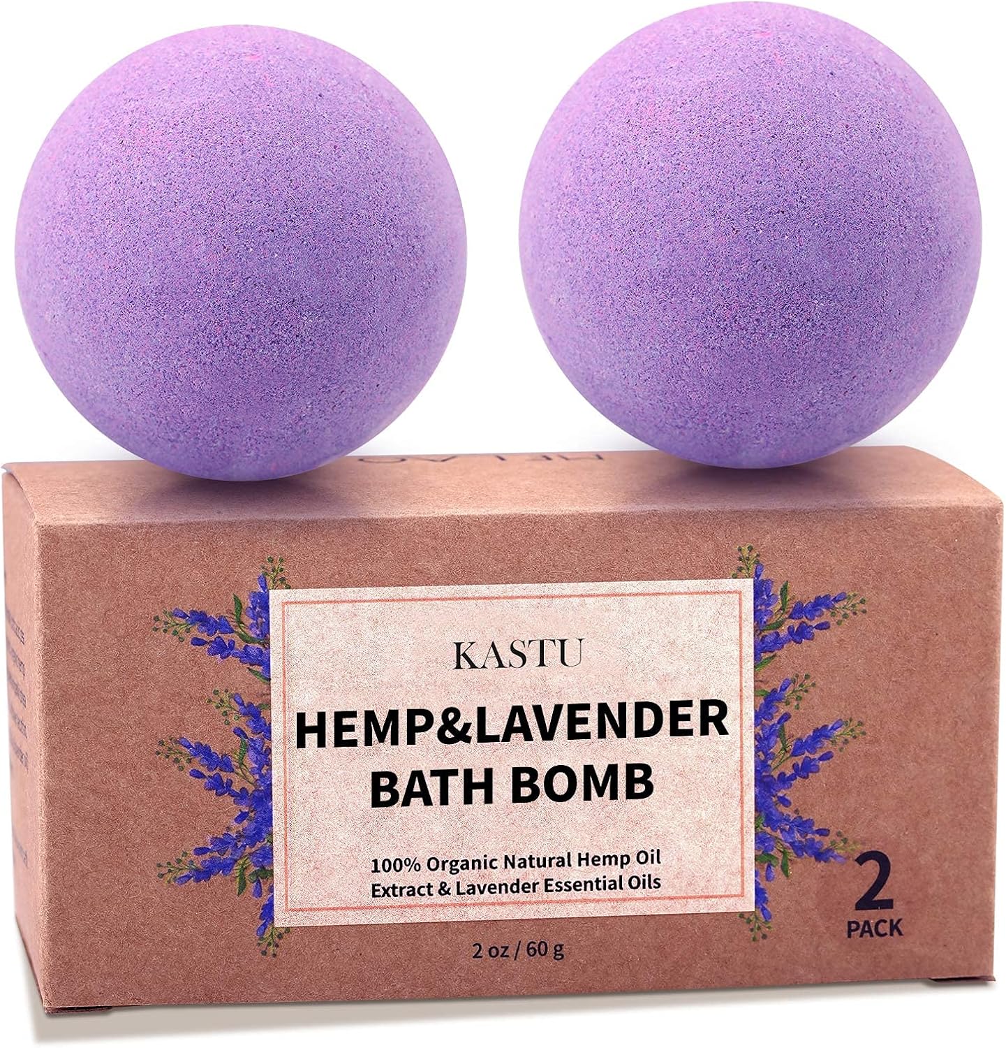 Bath Bombs,2 Pack Fizzy Spa Gift Natural Hemp Oil Extract and Lavender Essential Oils Bath for Moisturizing Dry Skin,Relaxing,Bubble Bath for Gifts Idea for Men Women