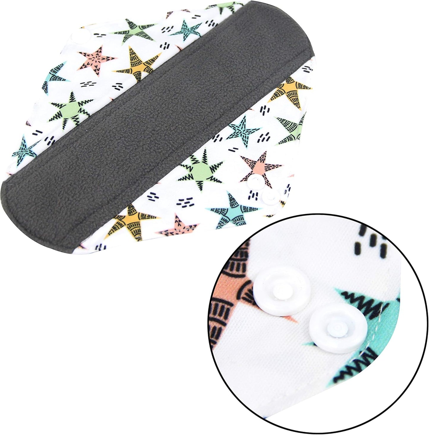 7pcs Set 1 pc Mini Wet Bag +6pcs Absorbent Reusable Sanitary Pads/Washable Cloth Menstrual Pads (L,Elegant)…