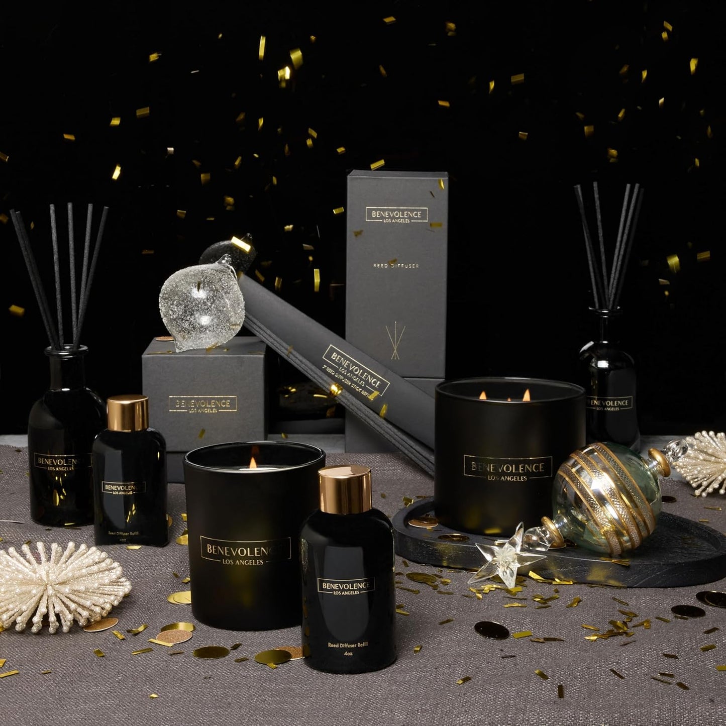 Benevolence LA Rose & Sandalwood Reed Diffuser Oil Refill | Long Lasting Home Fragrance for Bathroom and Bedroom | Essential Oils for Relaxation - 4 oz