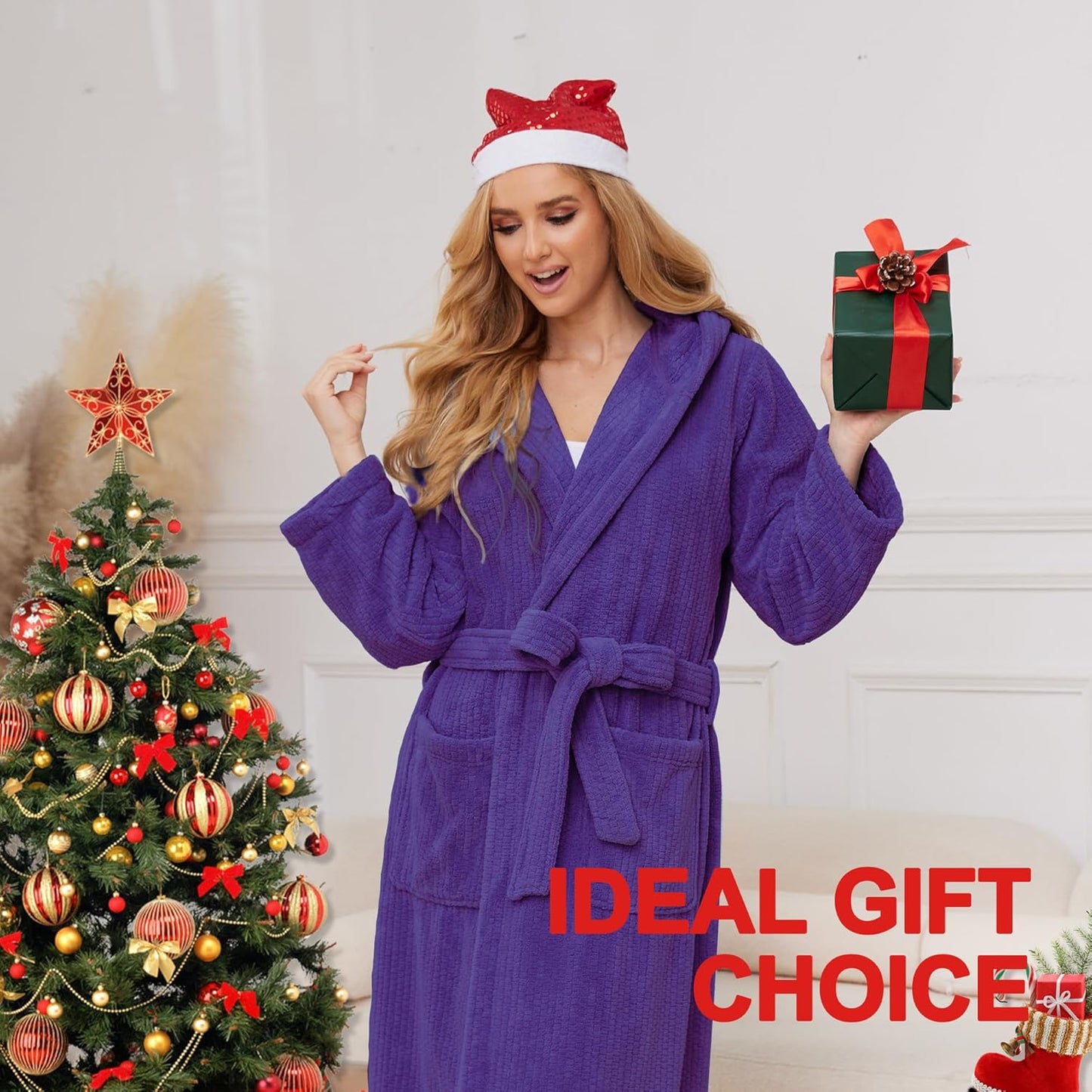 Hooded Bathrobes for Women, Soft Long Towel Robes for Women - Quick Dry yet Warm