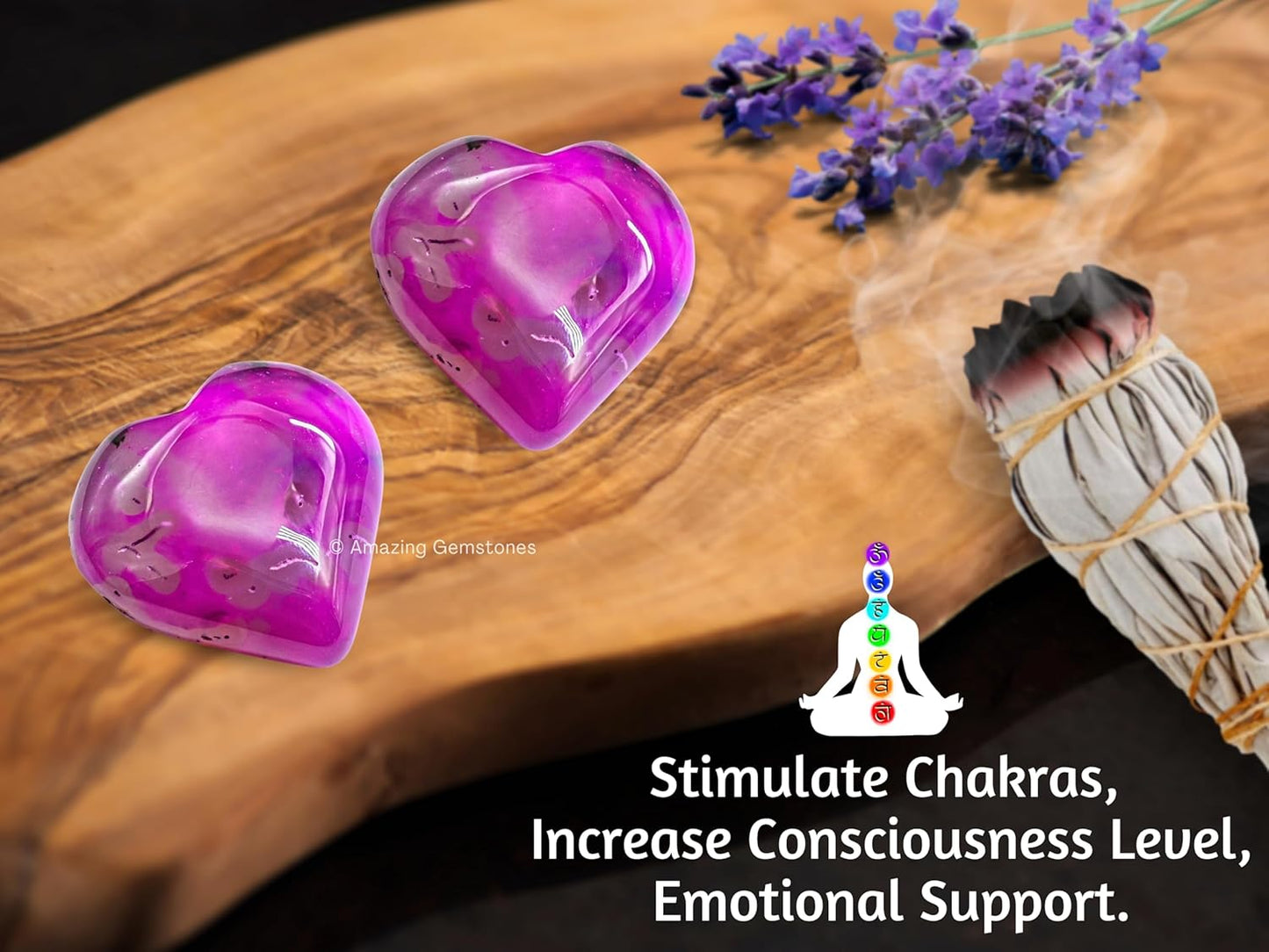 Amazing Gemstone Pink Onyx Agate Crystal Heart Palm Stone - Pocket Massage Worry Stone for Natural Body Chakra Balancing, Reiki Healing and Crystal Grid