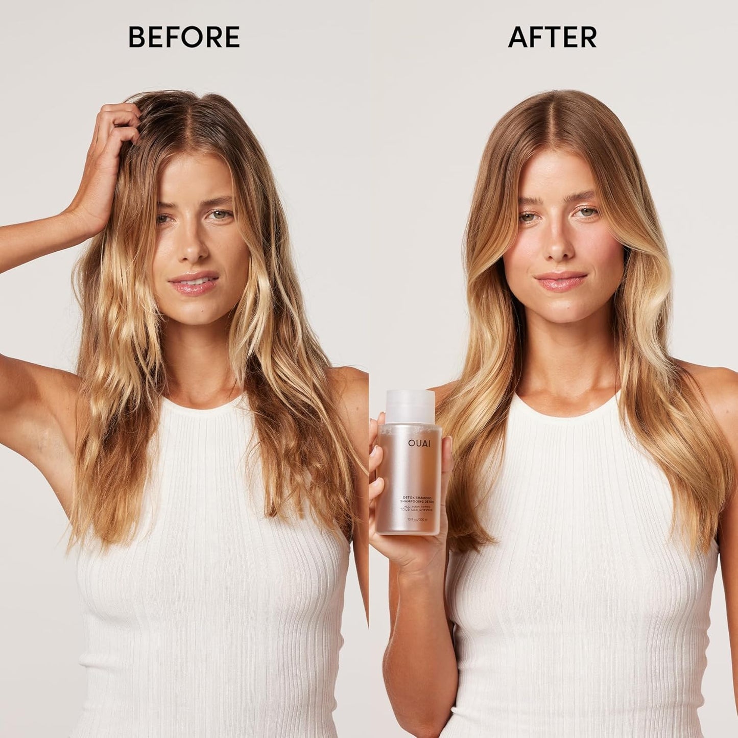 OUAI Detox Shampoo & Fine Hair Conditioner Bundle - Clarifying Shampoo for Build Up, Dirt, Oil, Product and Hard Water & Volumizing Conditioner for Fine Hair (2 Count)