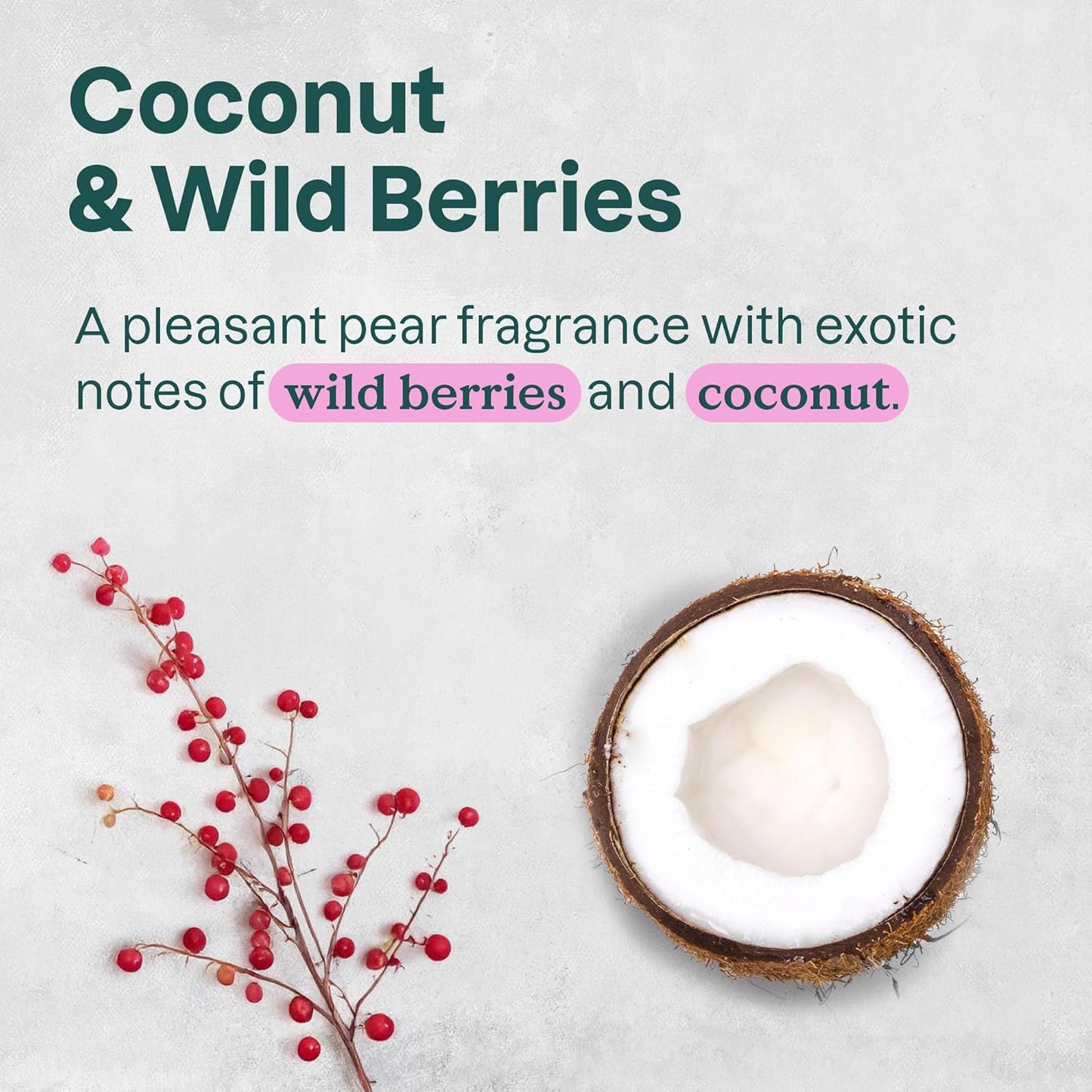 ATTITUDE Body Wash, EWG Verified Shower Gel, Dermatologically Tested, Plant and Mineral-Based, Vegan Personal Care Products, Coconut & Wild Berries Scent, 16 Fl Oz