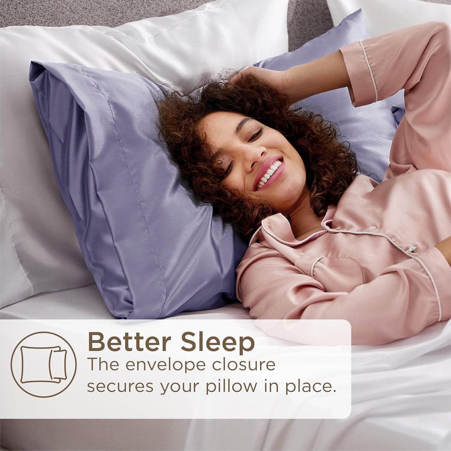 Bedsure King Size Satin Pillowcase Set of 2 - Icelandic Blue Silky Pillow Cases for Hair and Skin with Envelope Closure, Similar to Silk Pillow Cases, Gifts for Women Men, 20x36 Inches, 2pcs