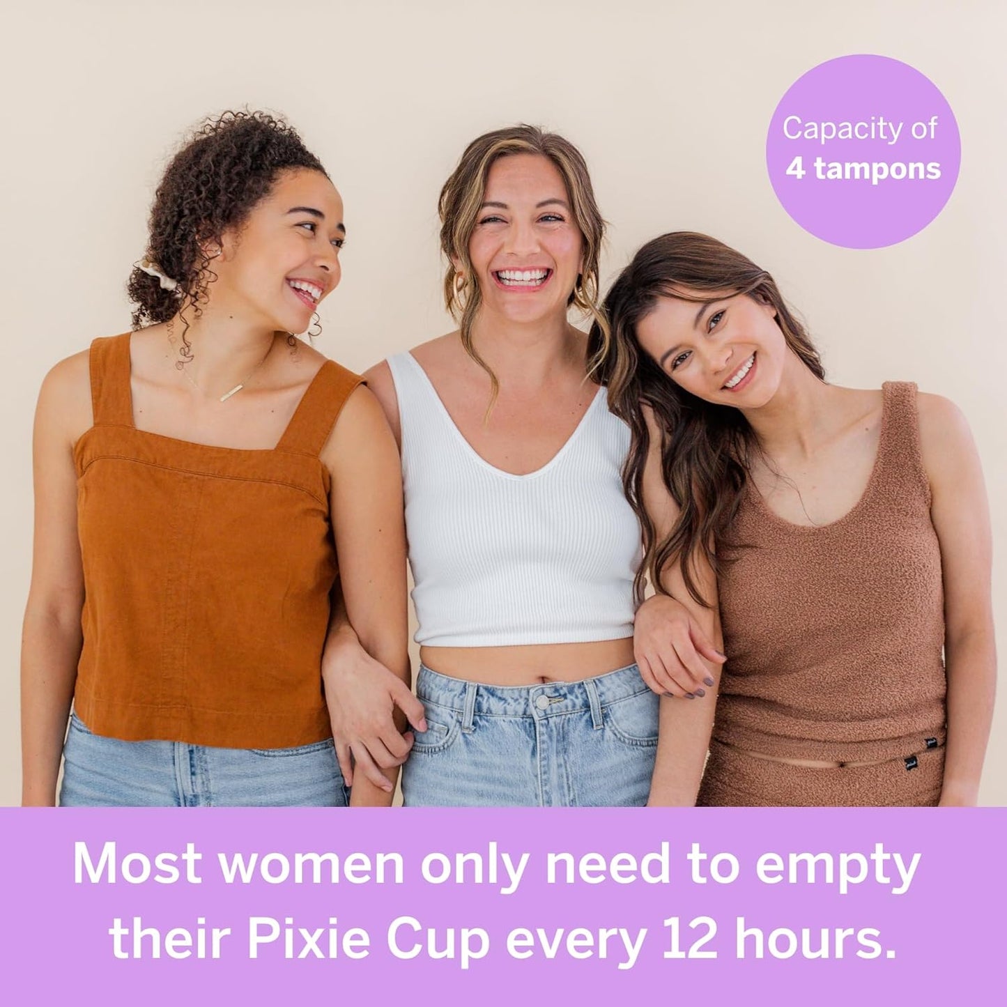 Pixie Menstrual Cup - No Metals or Toxins - Ranked 1 for The Most Soft Reusable Period Cup - Wear 12 Hours - 100% Medical-Grade Silicone - Tampon Alternative (Purple, Small)