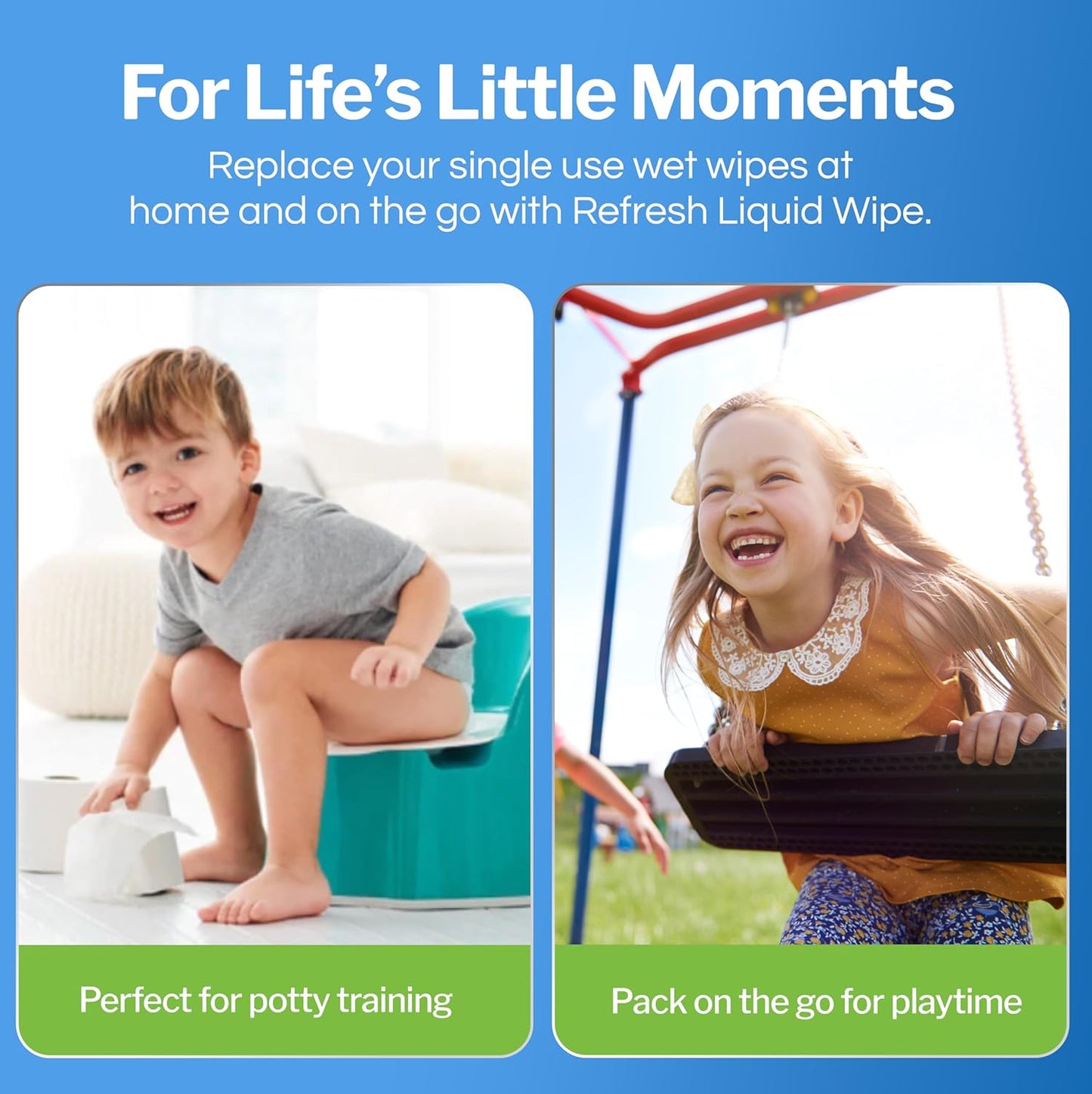 Refresh Liquid Wipe: Toilet Paper Foam Dispenser Refill. Eco-Friendly Flushable Wet Wipe Alternative with Witch Hazel and Aloe. 16 oz Refill (1 Pack).