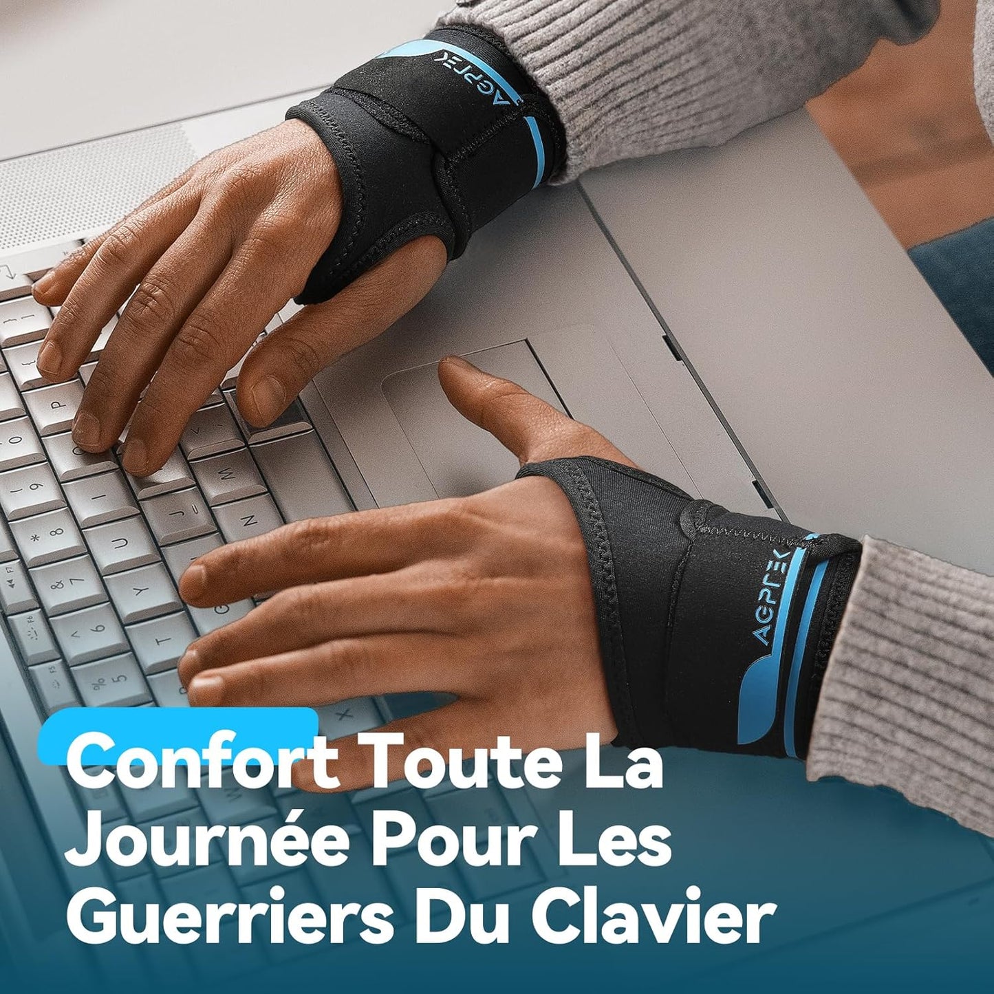 AGPTEK Wrist Hand Brace for Mild Carpal Tunnel Syndrome Arthritis Tendonitis Pain Relief, Adjustable Right Wrist Support for Weightlifting, Gym, Wrok, Sports, Daily Use- Left Hand