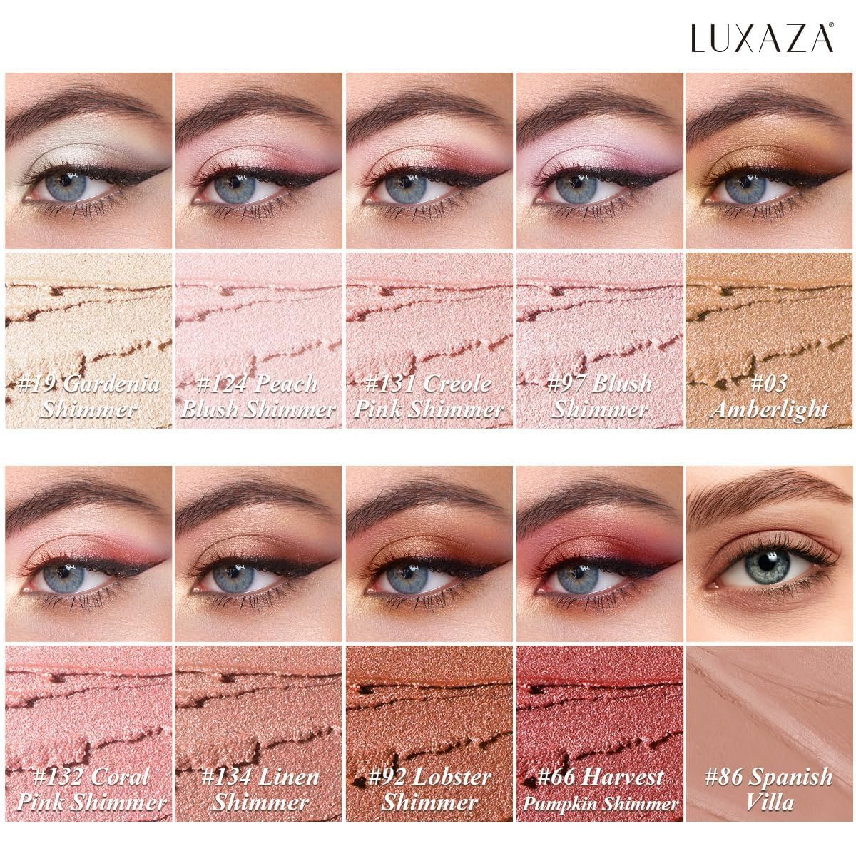 10PCS Eyeshadow Stick,Shimmer And Matte Brown Metallic Cream Eyeshadow Pencil Crayon with Smudge-proof & Waterproof, Eye Brightener Stick, Ideal Gift for Women- Love's Gifts