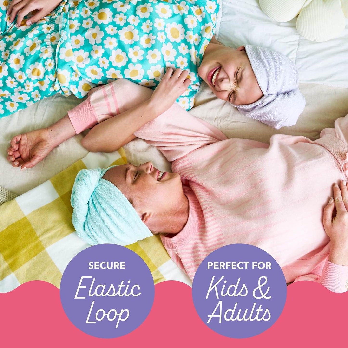 Turbie Twist 3-Pack Microfiber Hair Towel for Beauty, Travel, Gifting - Hair Wrap Turban for Straight, Wavy & Curly Hair - Premium Personal Care - Gray, Blue & Pink