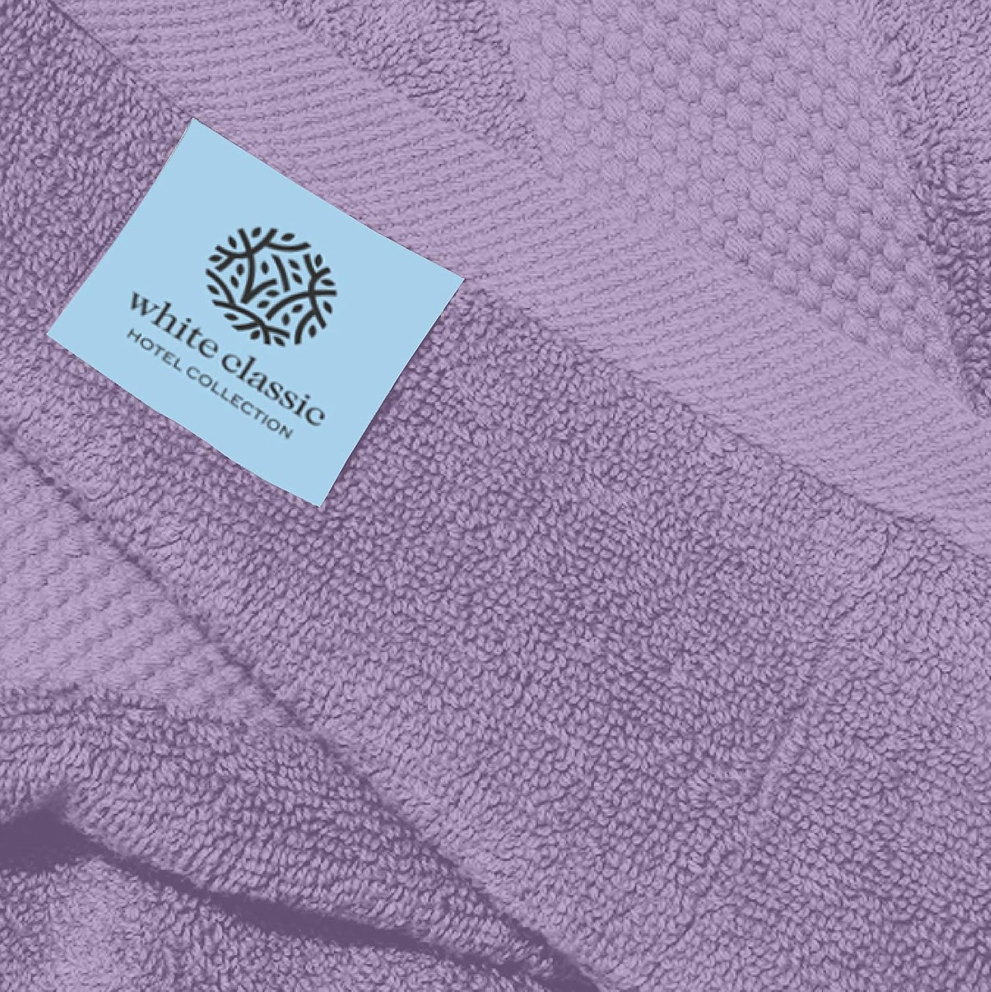 White Classic Luxury Lavender Hand Towels - Soft 100% Turkish Cotton | Highly Absorbent Hotel spa Bathroom Towel Collection | 16x30 Inch | Set of 6