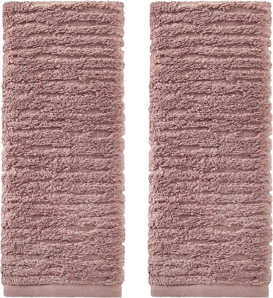 SKL Home CloudSoft Cotton Luxury 2-Piece Hand Towel Set, Clay