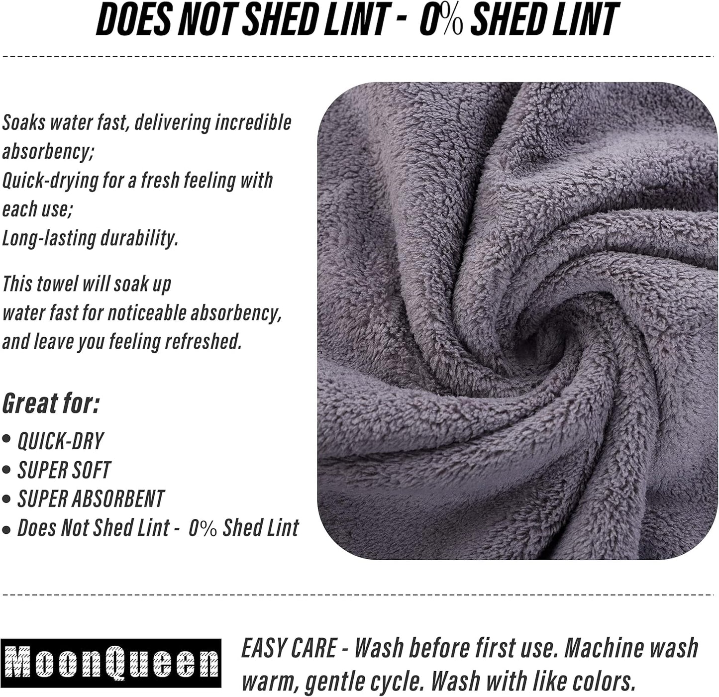 MOONQUEEN 18 Pack Premium Hand Towels - Quick Drying - Microfiber Coral Velvet Highly Absorbent Towels - Multipurpose Use as Hotel, Bathroom, Shower, Spa, Hand Towel 16 x 28 inches (Light Grey)