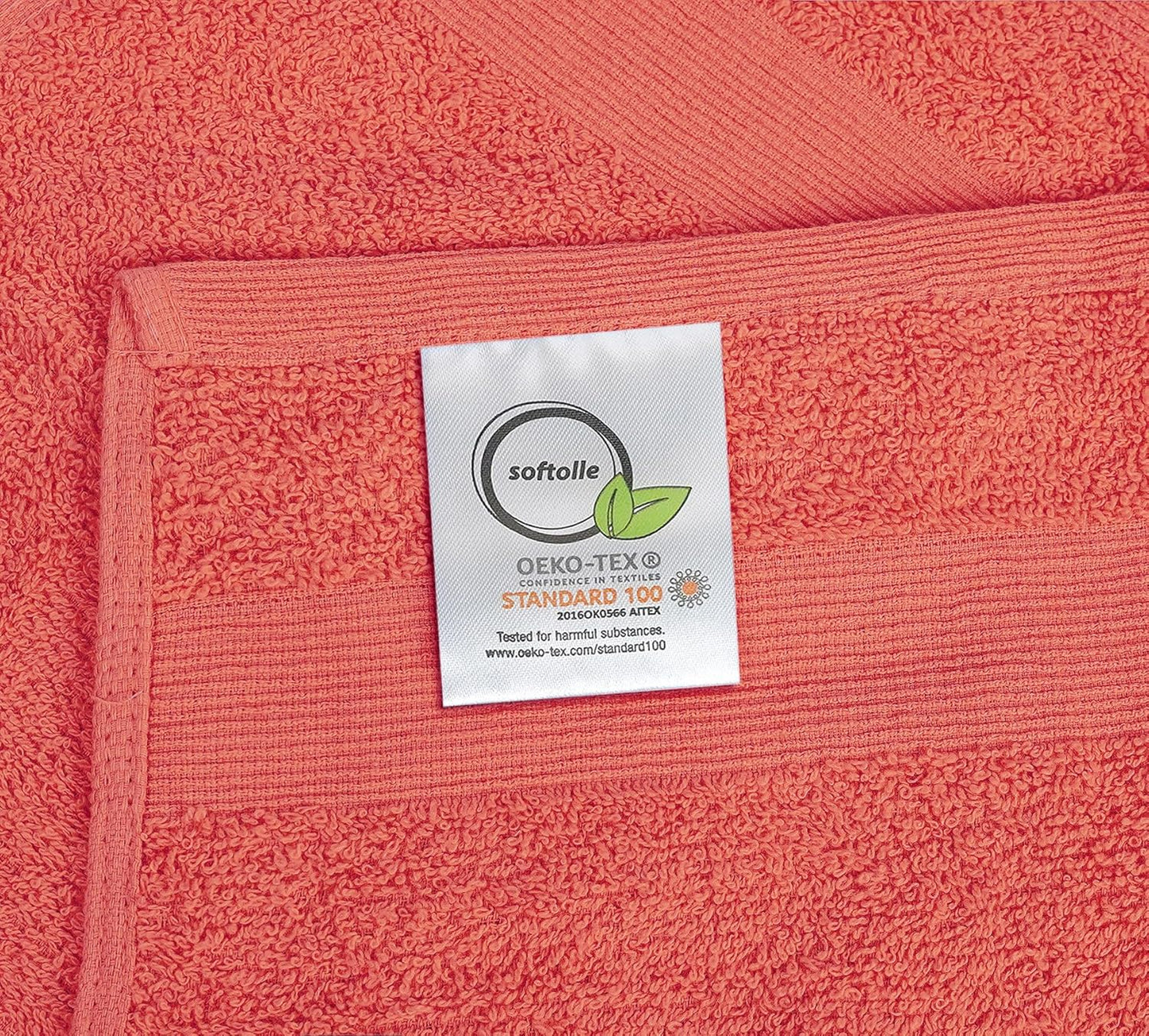 Premium Wash Cloths Pack of 12 (13" x 13") 100% Ring Spun Cotton | Luxury Washcloths | Ultra Soft Face Towels | Highly Absorbent Wash Cloths for face (Coral)