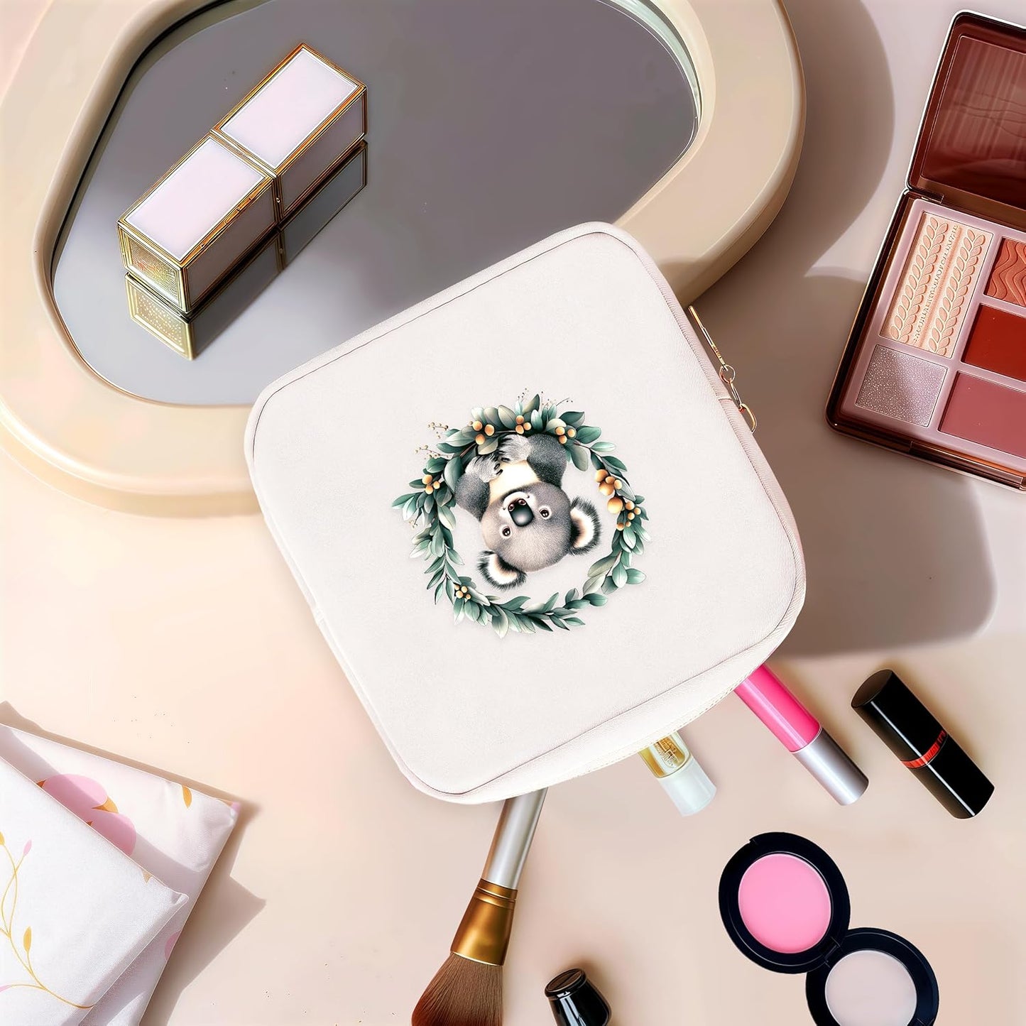 Koala Mini Makeup Bag, Koala Gift For Women Girls, Cute Portable Zipper Pouch Cosmetic Bag For Teen Girls Kids, Small Storage Bag For Sanitary Pad, Period napkin bag!