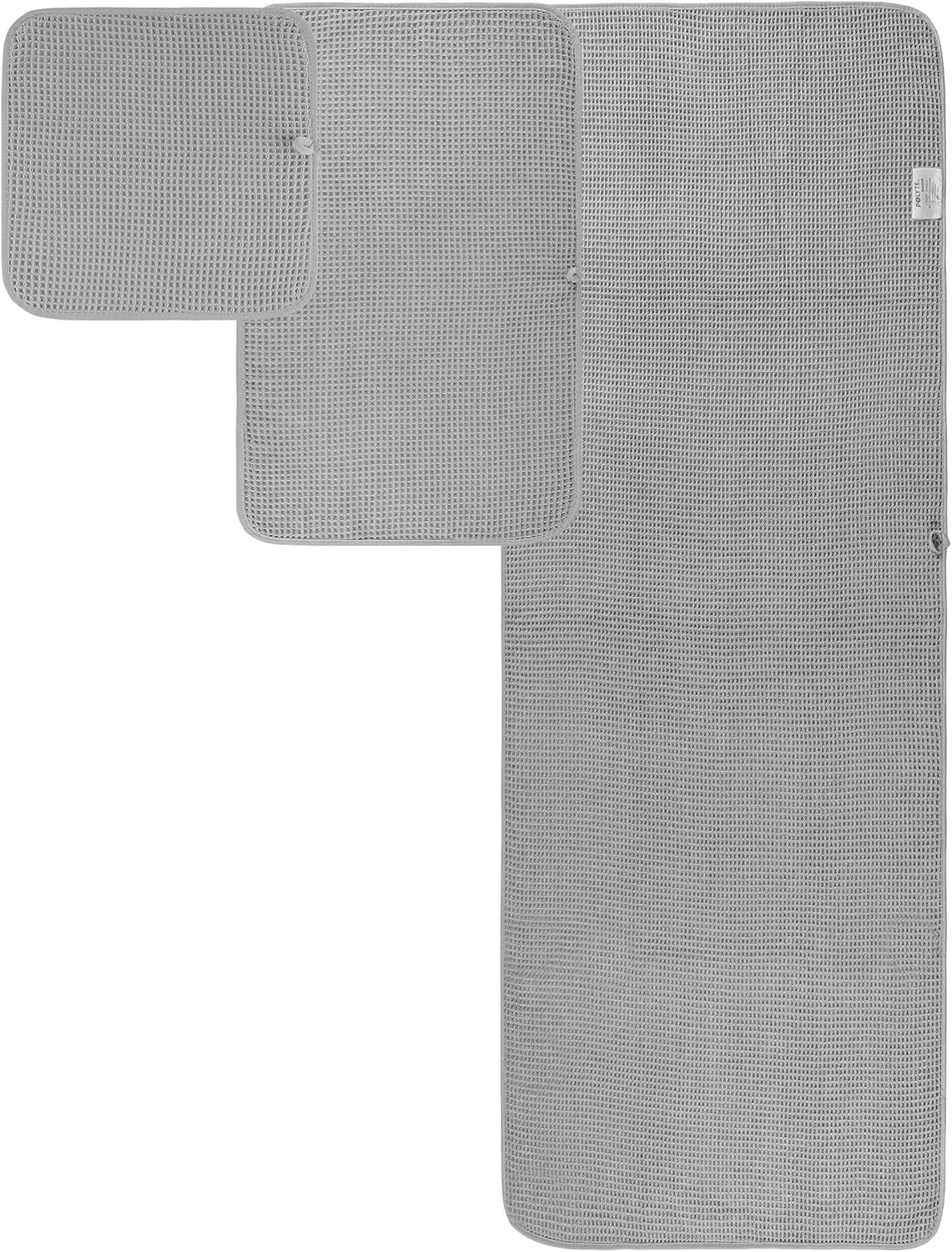 POLYTE Oversize, 60 x 30 in., Quick Dry Lint Free Microfiber Bath Towel Set, 6 Piece (Waffle Weave)