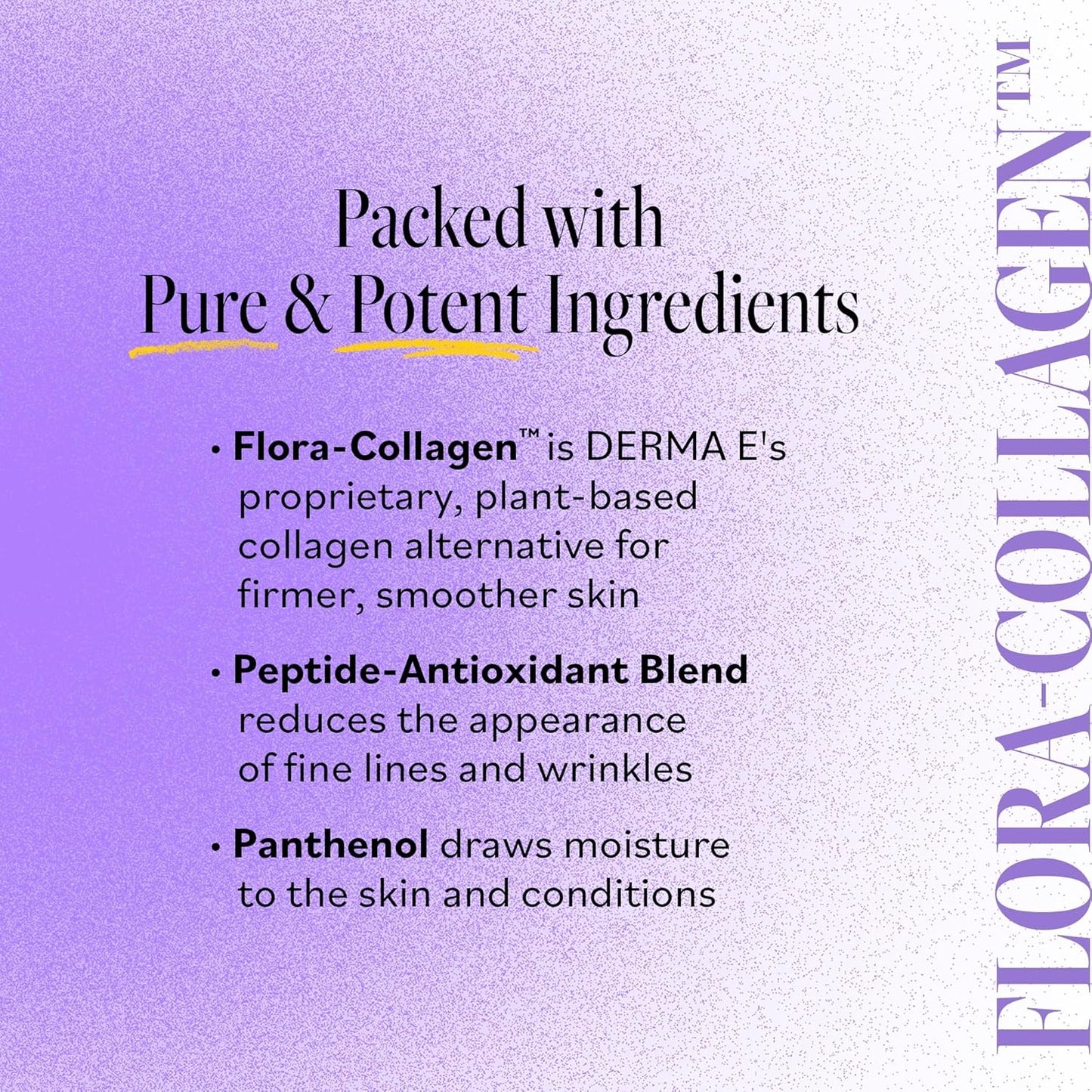 DERMA E Advanced Peptides and Vegan Flora-Collagen Serum – Double Action Collagen Face Cream with Peptide Complex – Intensely Hydrating Serum for Lines, Wrinkles and Redness, 2 oz