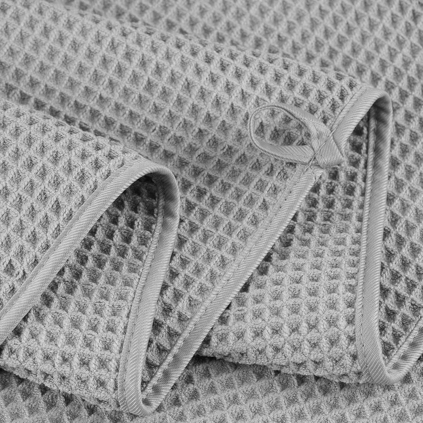 POLYTE Oversize, 60 x 30 in., Quick Dry Lint Free Microfiber Bath Towel Set, 6 Piece (Waffle Weave)