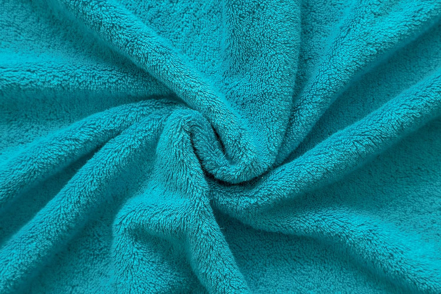 American Veteran Towel, 100% Cotton Turkish 6 Piece Towel Set Luxury Towels Set of 6 for Bathroom Essentials 2 Bath Towels 2 Hand Towels 2 Washcloths, Aqua Blue