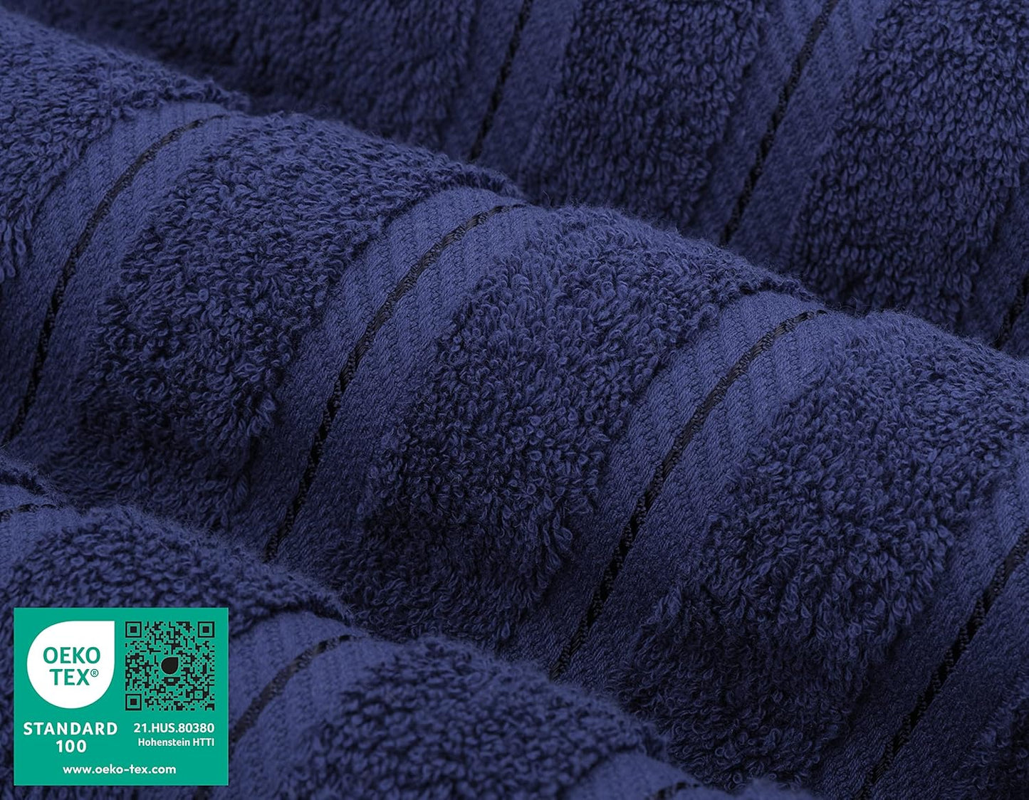 American Soft Linen Luxury 4 Piece Bath Towel Set, 600 GSM 100% Cotton Turkish Bath Towels for Bathroom, 27x54 in Extra Large Bathroom Shower Towels, Navy Blue