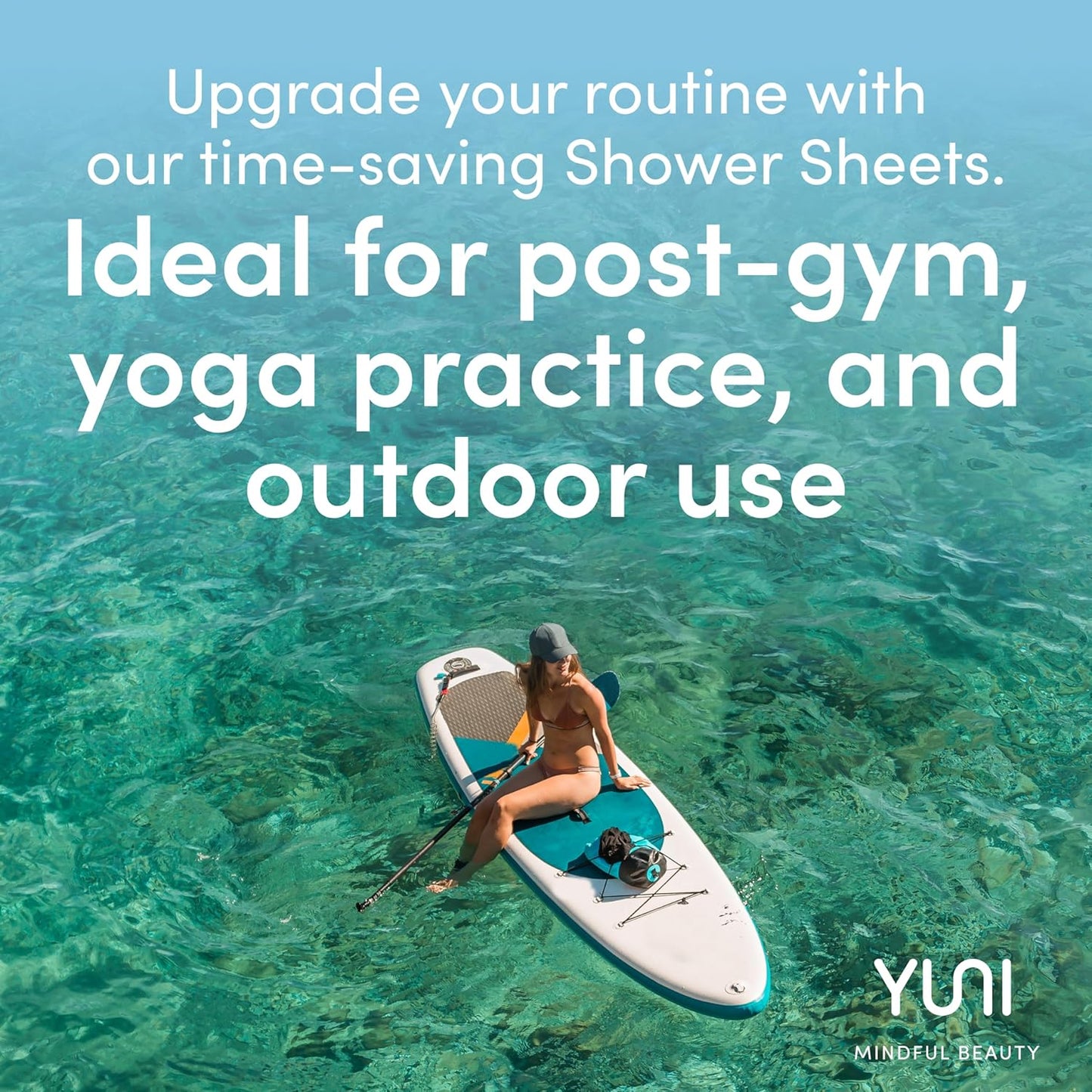 YUNI Beauty Large Body Wipes (Unscented, 12 Count) Super Soft Moist Showerless that Cleanse & Deodorize - On-the-Go Waterless Body Cleanser - Biodegradable Individually Wrapped Wipes for Travel