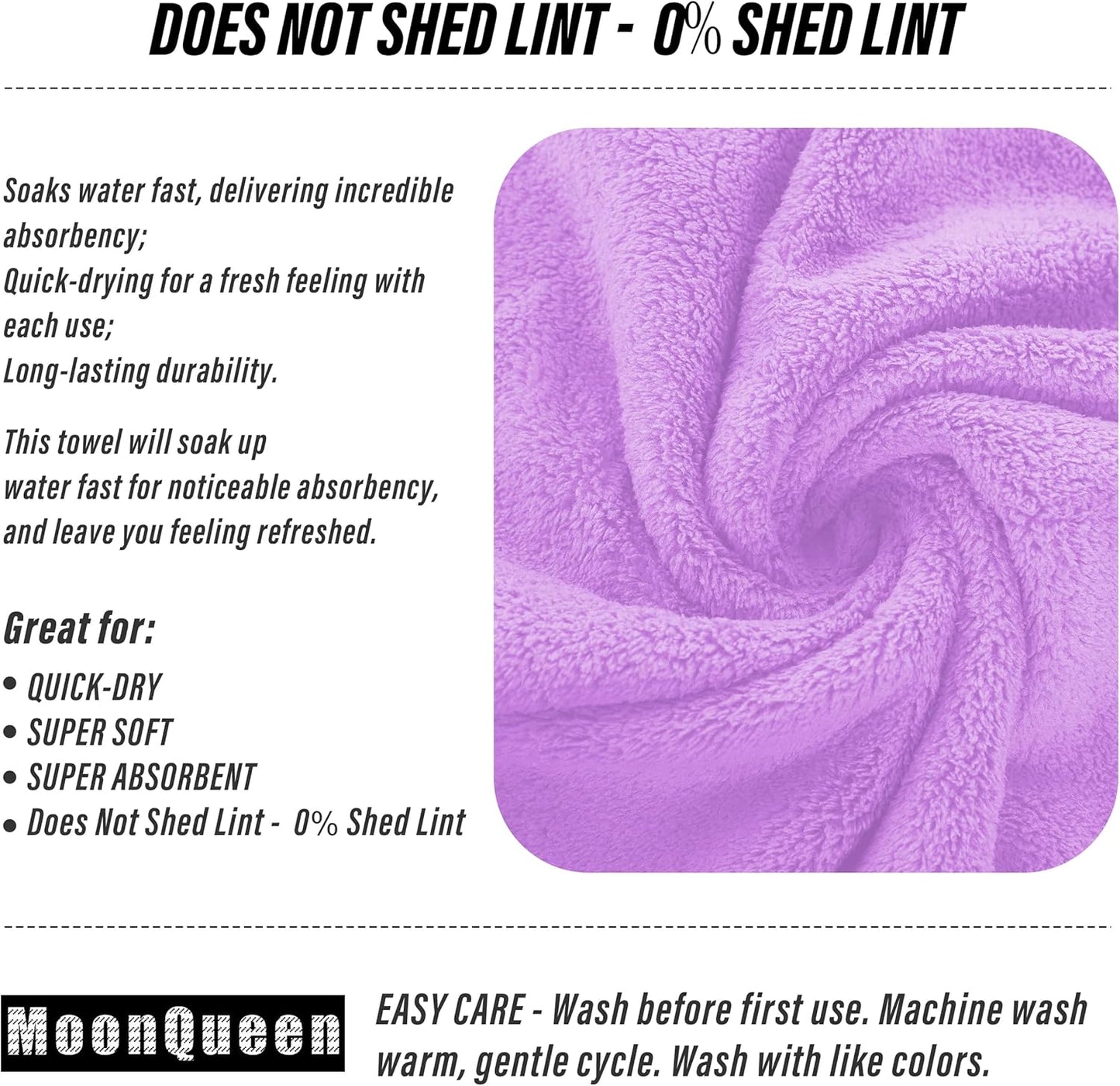 MOONQUEEN 18 Pack Premium Hand Towels - Quick Drying - Microfiber Coral Velvet Highly Absorbent Towels - Multipurpose Use as Hotel, Bathroom, Shower, Spa, Hand Towel 16 x 28 inches (Purple)