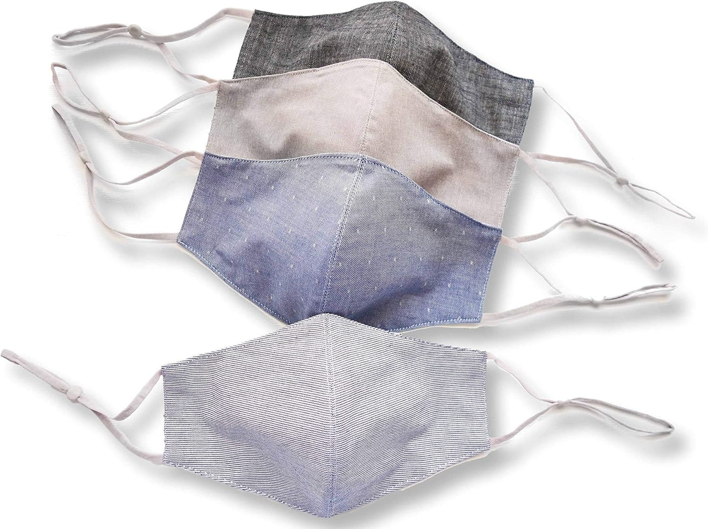 HOPE LOVE SHINE Face Mask Adjustable Filter Pocket Reusable Breathable Washable Cloth Mask Face Masks for Women Men - 4 Pack