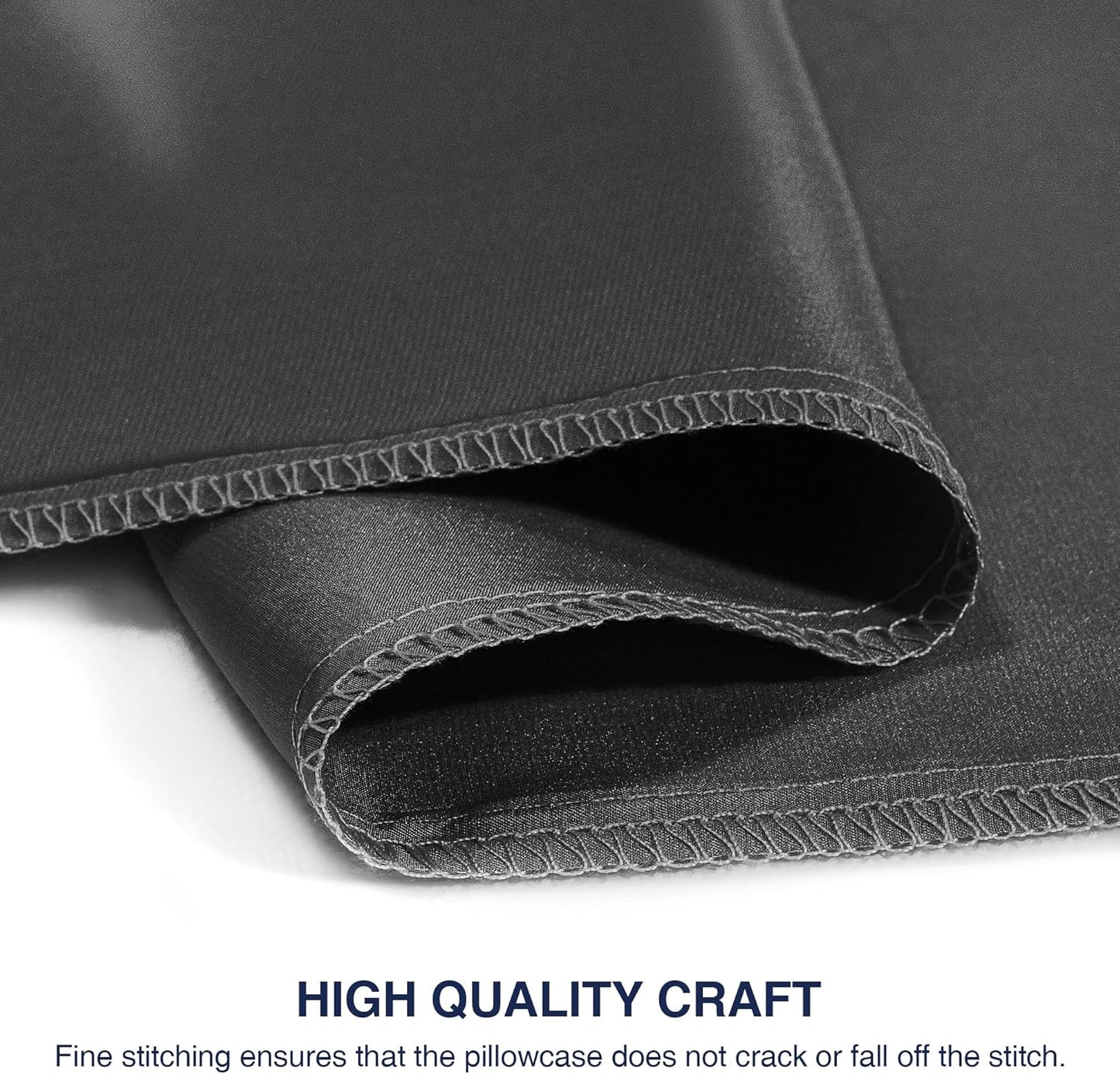 EXQ Home Silky Satin Pillowcase for Hair and Skin,Pillow Cases Standard Size Set of 2 Satin Pillow Case 2 Pack with Envelope Closure Black (Standard)