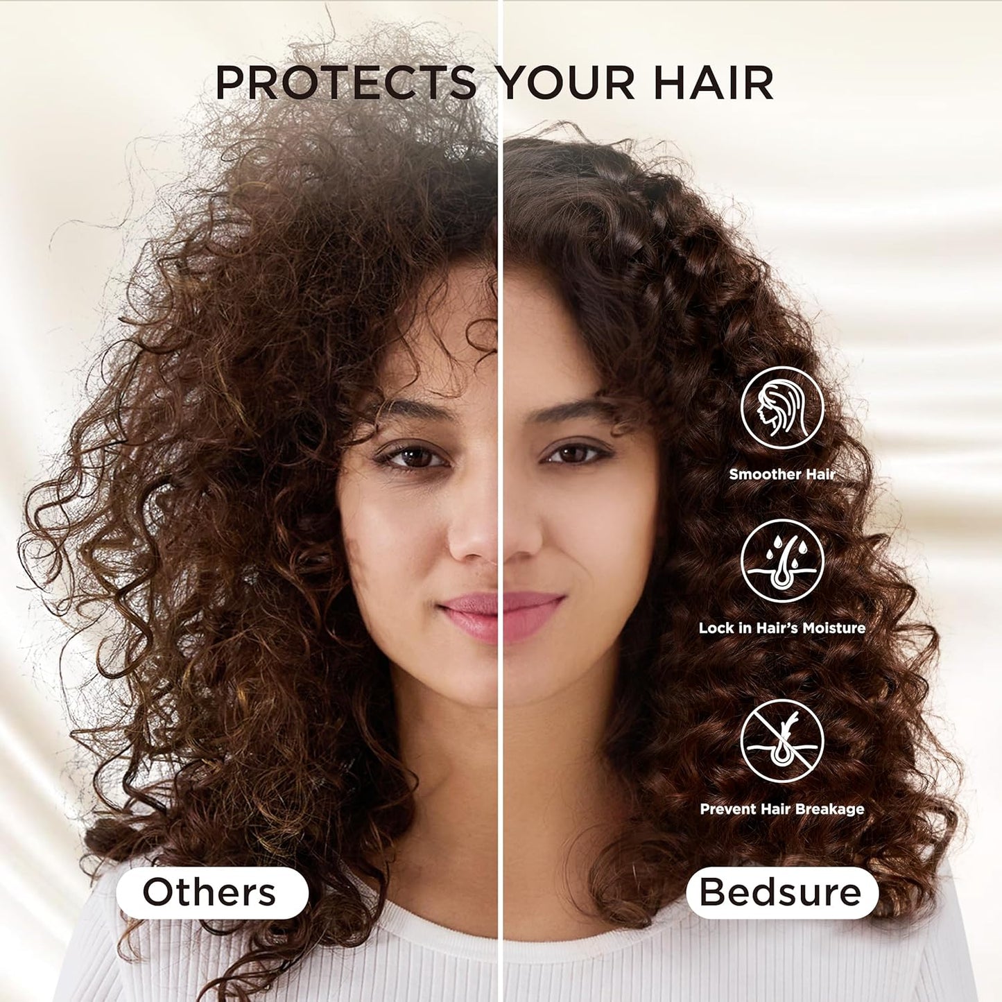 Bedsure Satin Body Pillow Pillowcase - Similar to Silk White Body Pillow Cover Case with Envelope Closure,Cooling and Silky Long Pillowcase for Hair and Skin,20x54 Inches