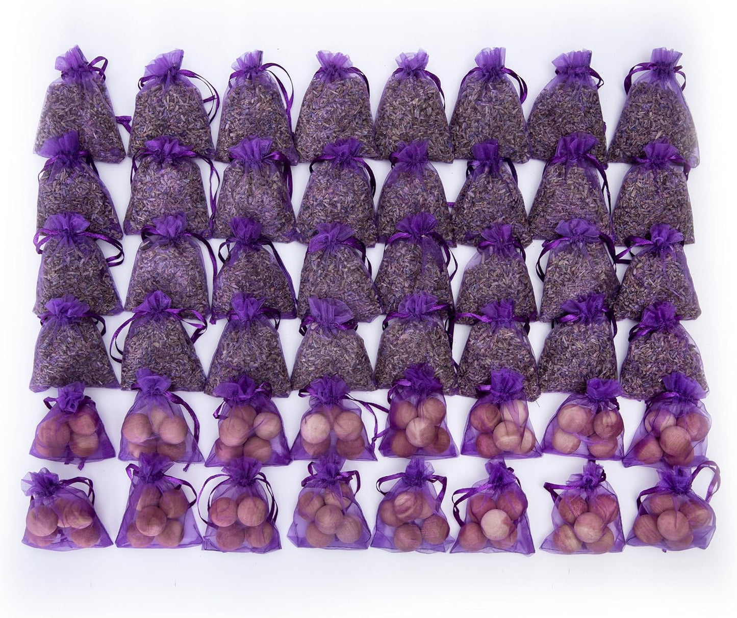 Pack of 48 Lavender Cedar Sachets - 32 Lavender, 16 Cedar for Closet, Drawer, Dresser, Wardrobe and More, LV-D-LC-3
