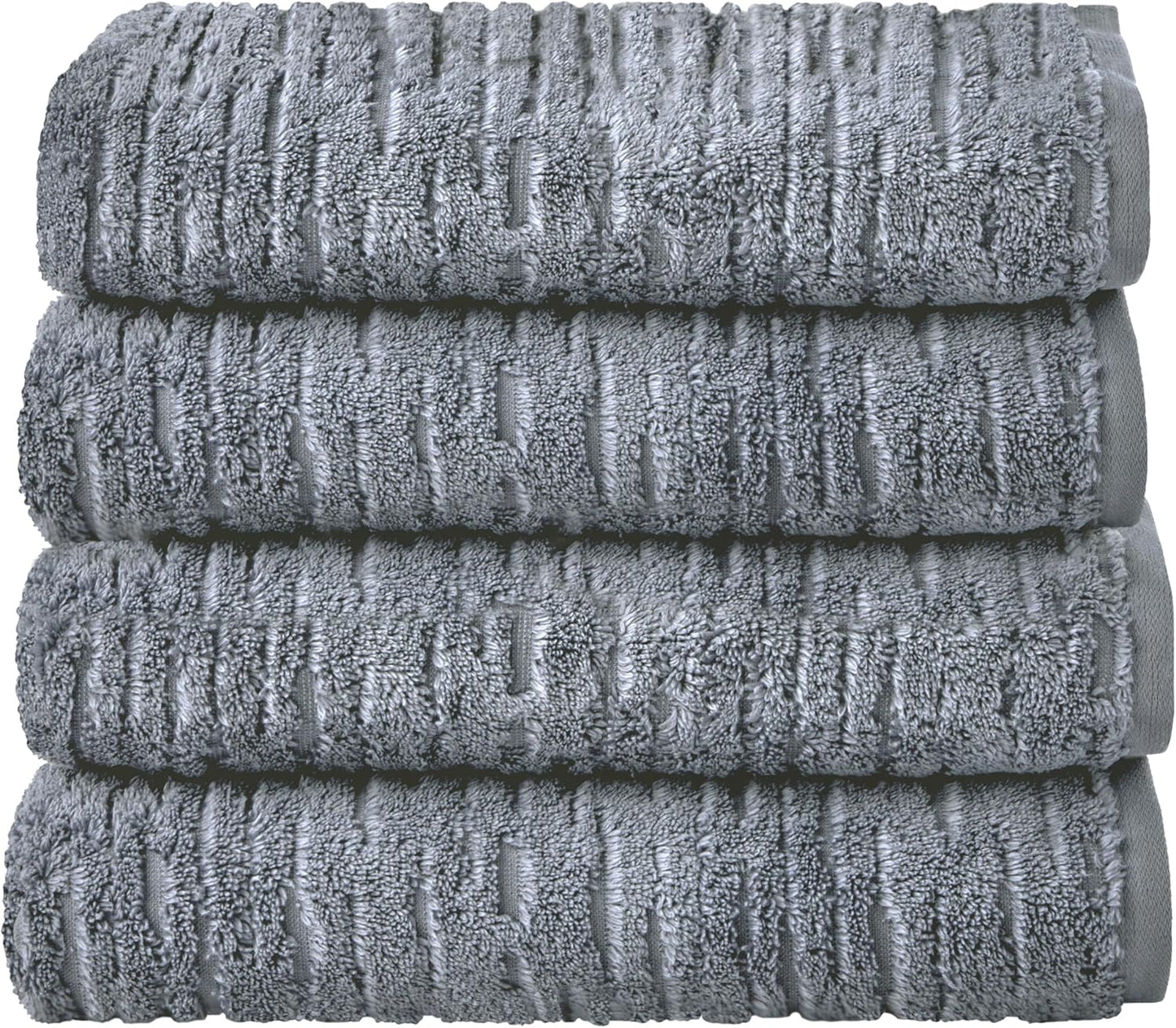 SKL Home CloudSoft Cotton Luxury 4 Pc Bath Towel Set, Smoke Blue