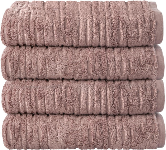 SKL Home CloudSoft Cotton Luxury 4 Pc Bath Towel Set, Clay