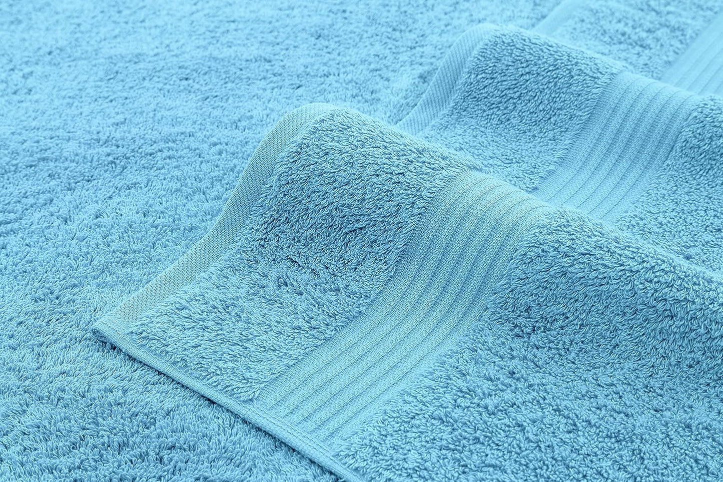 American Veteran Towel, 100% Cotton Turkish 6 Piece Towel Set Luxury Towels Set of 6 for Bathroom Essentials, 2 Bath Towels 2 Hand Towels 2 Washcloths, Sky Blue