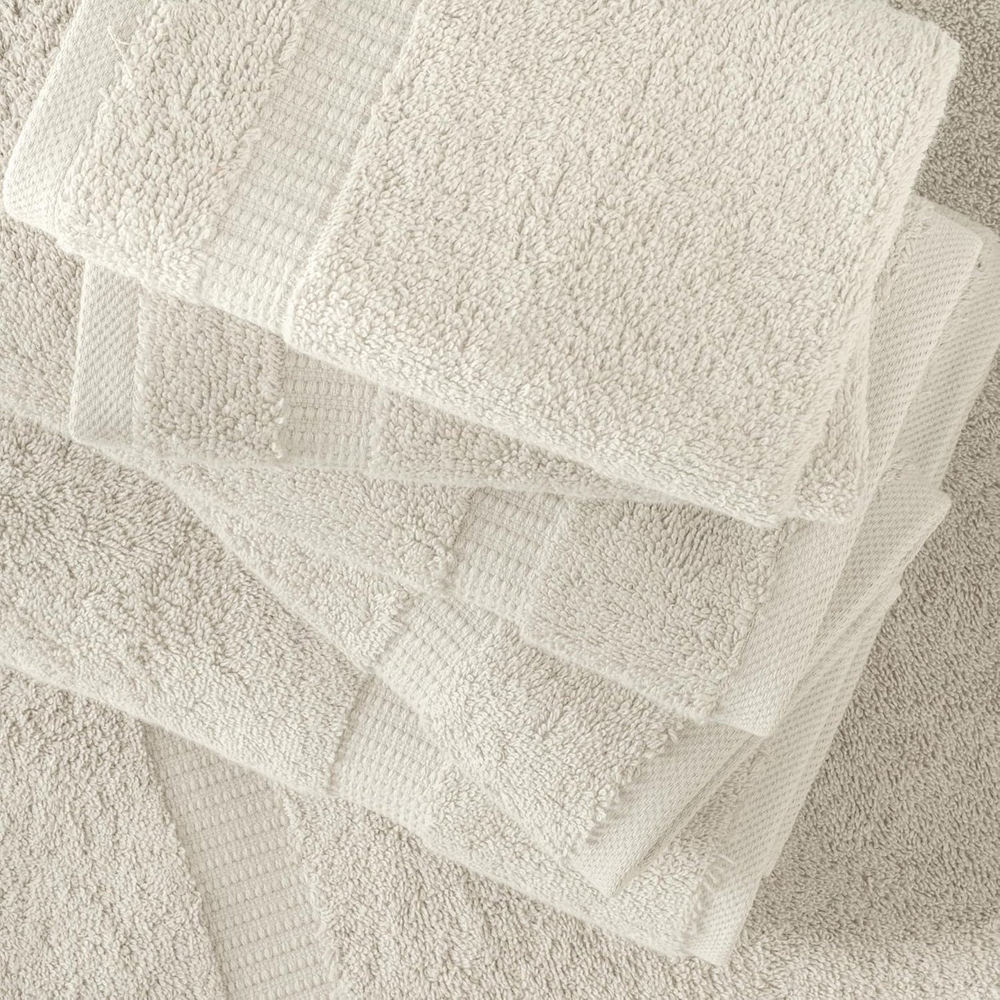 SALBAKOS 100% Turkish Cotton 6-Piece Towel Set | Heirloom Quality Hotel & Spa Collection | Soft, Super Absorbent 2 Washcloth, 2 Hand, 2 Bath Towel Sets | Made in Turkey (Ivory, 6 Piece Towel Set)