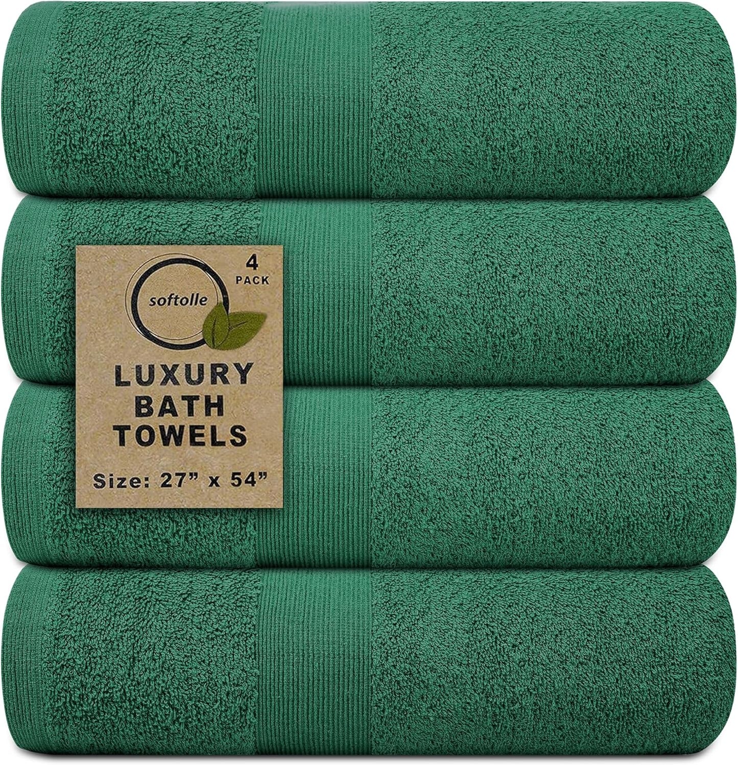 Softolle Luxury Bath Towels Set of 4 (27” x 54”) | Towels for Bathroom | Super Soft | Highly Absorbent Towels for Home, Spa, Gym (Dusty-Green)