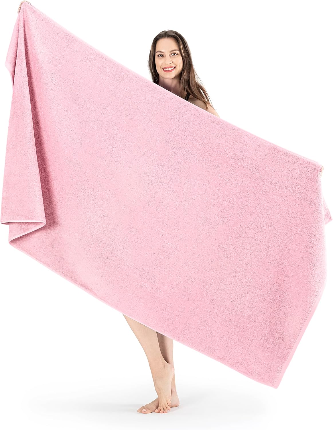 SALBAKOS 100% Turkish Cotton Jumbo Bath Sheet Towel Oversized 40x80 inch | Premium Hotel & Spa Quality, Soft, Absorbent, XL Bath Towels | Made in Turkey (Pack of 1, Rose, Jumbo Bath Sheet)