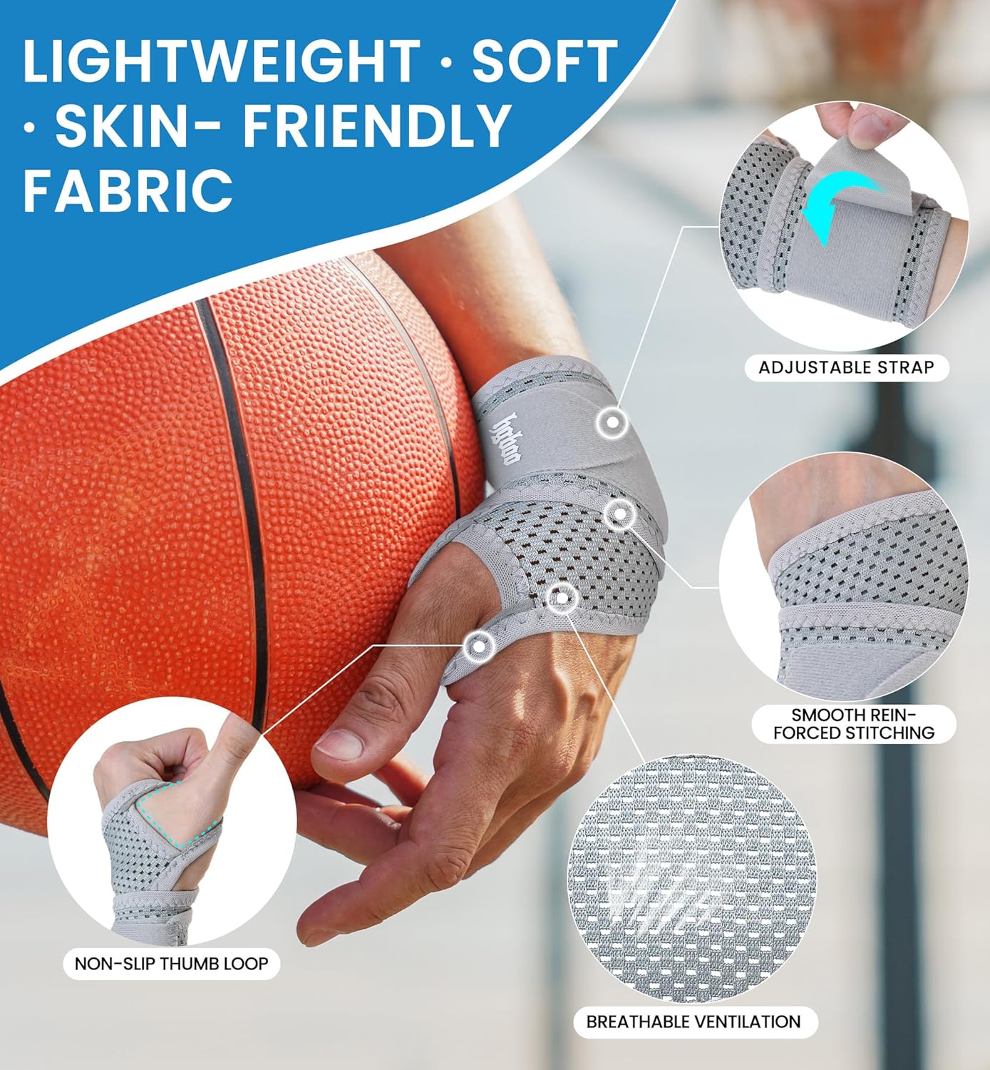 2-Pack Ultra-Thin Wrist Braces, Breathable Comfort Mesh Fabric Support for Pain Relief - Ideal for Carpal Tunnel, Tendonitis, Sports, Fitness and Daily Use - Adjustable Wrist Support (Gray)