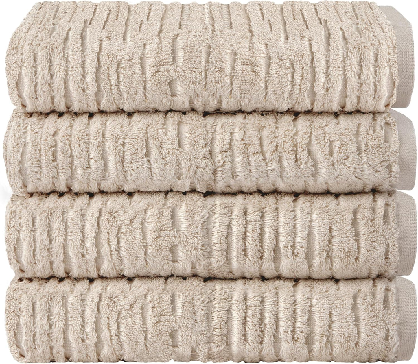 SKL Home CloudSoft Cotton Luxury 4 Pc Bath Towel Set, Oatmeal