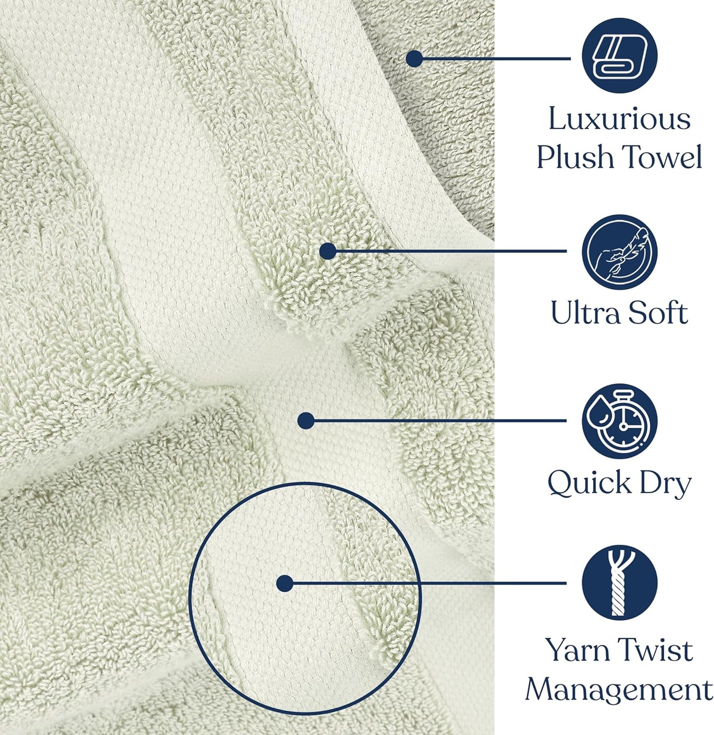 Delara Organic Cotton Luxuriously Plush Bath Towel Pack of 4 | GOTS & OEKO-TEX Certified | Premium Hotel Quality Towels | Feather Touch Technology|650 GSM Long Staple|Soft, Quick Dry & Ultra-Absorbent