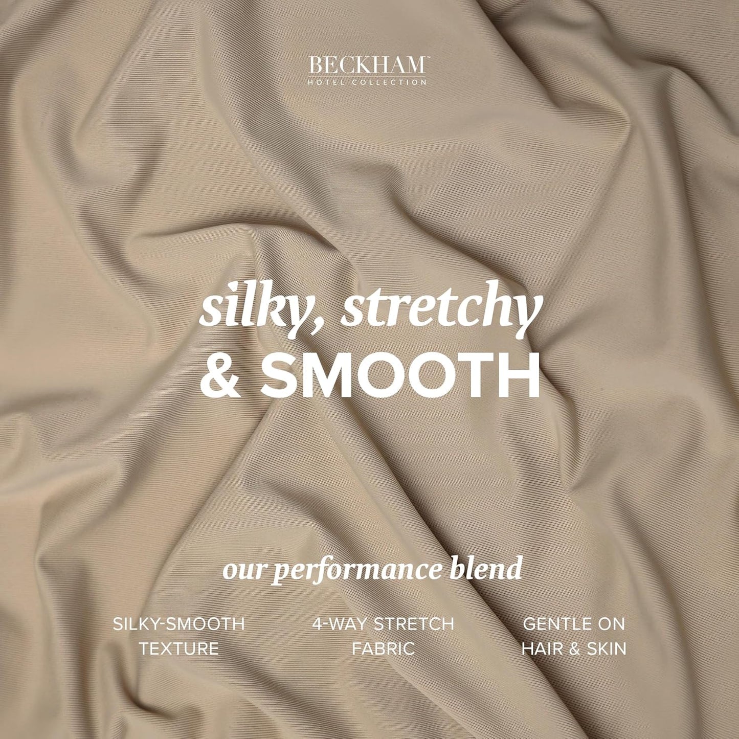 Beckham Hotel Collection Cooling Pillowcases for Hot Sleepers, King Size Set of 2, Cool Bedding, Envelop Closure, Silky Soft, Breathable, Moisture-Wicking, Sand