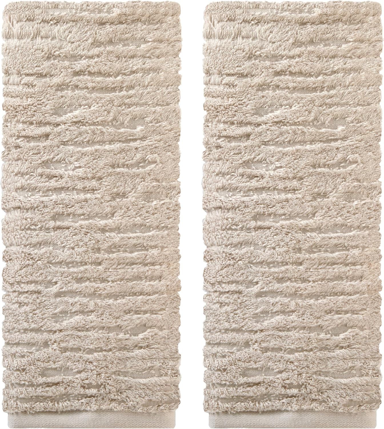 SKL Home CloudSoft Cotton Luxury 2-Piece Hand Towel Set, Oatmeal