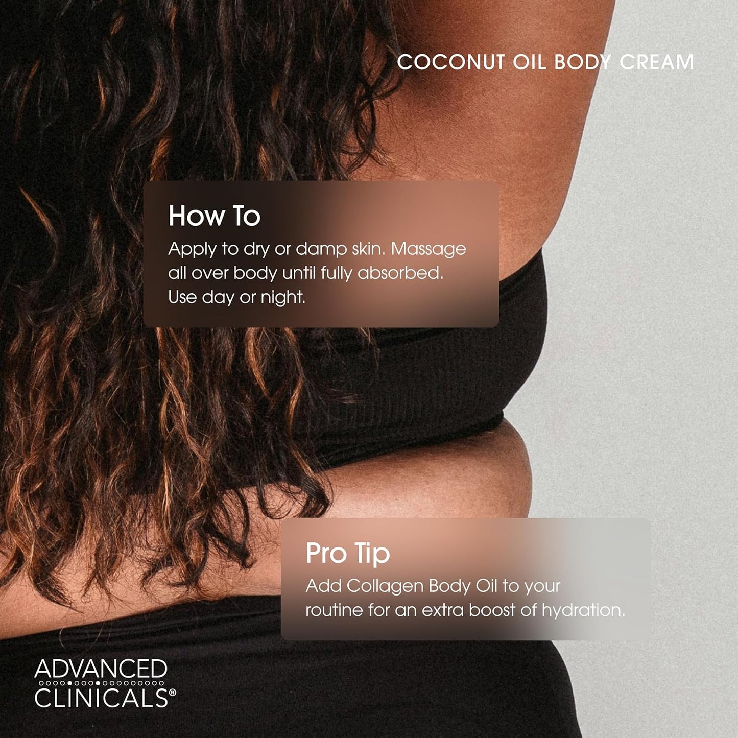 Advanced Clinicals Coconut Oil Body Cream For Women & Men | Hydrating Coconut Lotion For Extremely Dry Skin | Visible Anti Aging Body Butter Skin Care Balm Moisturizer For Hand, Heel, Feet, 16oz, 2PC