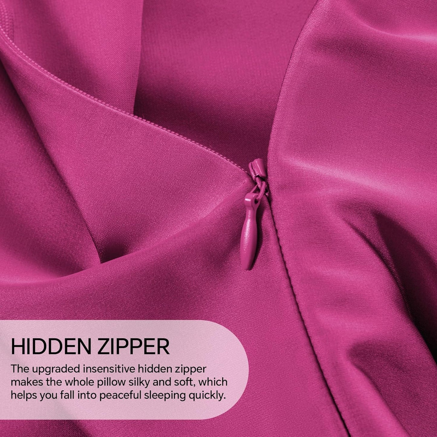 INFIIXSO Mulberry Silk Pillowcase for Hair and Skin, Silk Pillow Cases Standard Size with Hidden Zipper 20"x26", Extraordinary Smooth and Soft Cooling Pillow Cases for Hot Sleepers(Hot Pink, 1 Pack)