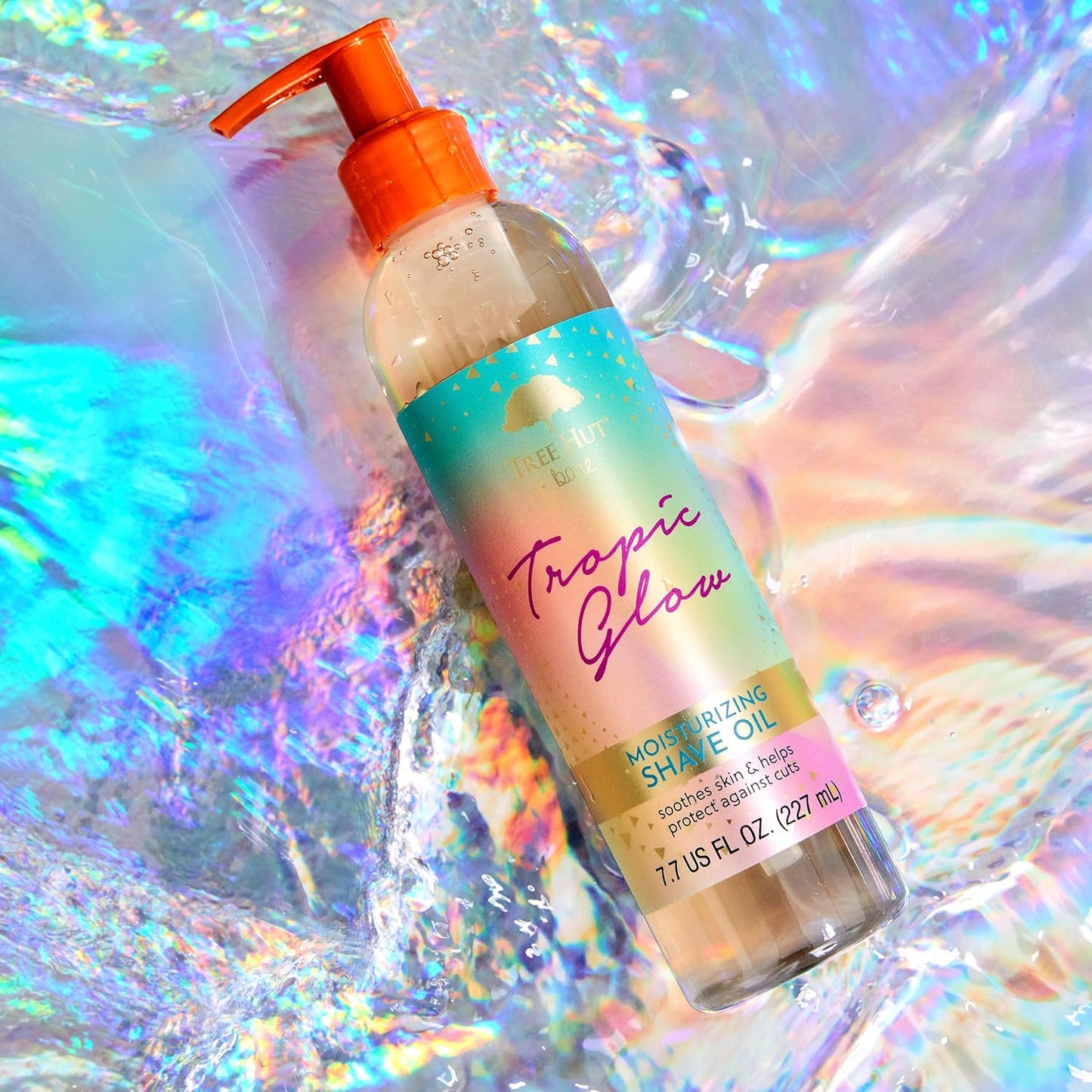 Tree Hut Tropic Glow Moisturizing Shave Oil, Warm Scent with Almond, Golden Amber, and Sandalwood, Smooth Glide for Close Shave and Soft Skin, 7.7 fl oz