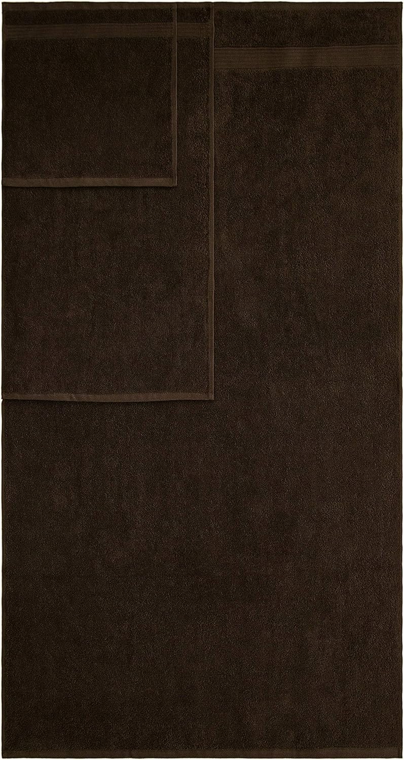 American Veteran Towel, 6 Piece Towel Set for Bathroom, 100% Cotton Turkish Bathroom Towels, 2 Bath Towels 2 Hand Towels 2 Washcloths, Brown