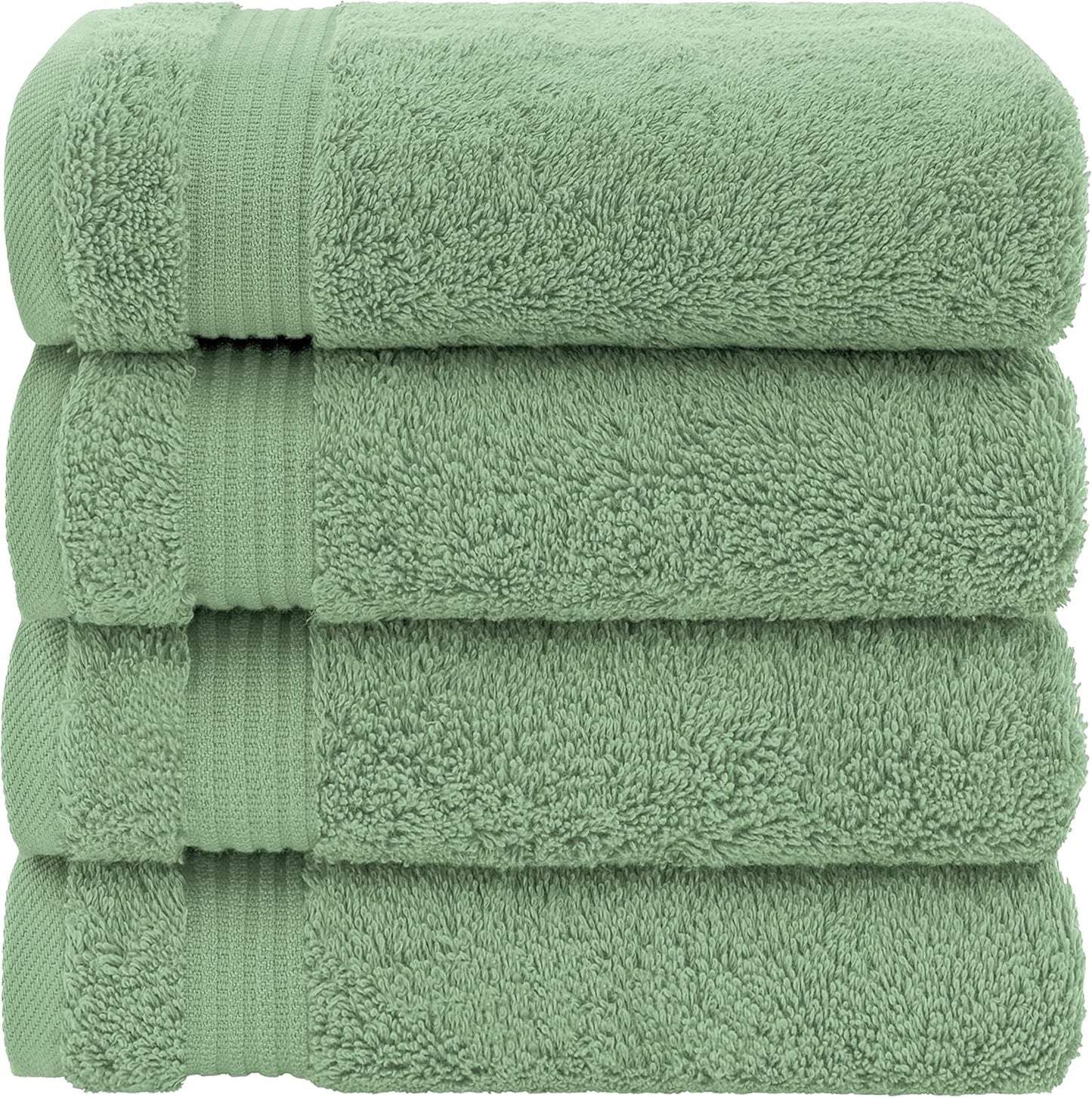 American Veteran Towel, Hand Towels for Bathroom Set of 4, 100% Cotton Turkish Hand Towel Sets, Soft Hand Face Towels, Sage Green Hand Towels