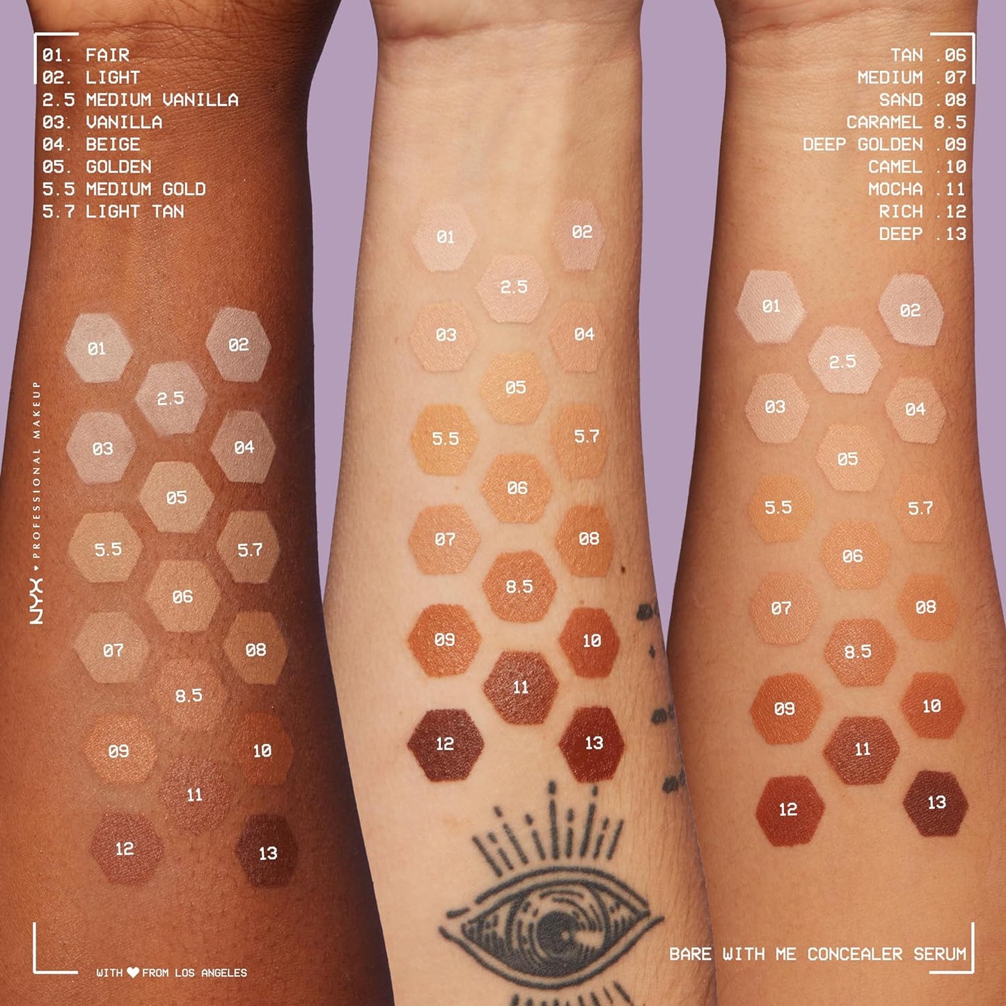 NYX PROFESSIONAL MAKEUP Bare With Me Concealer Serum, Concealer Makeup For Up To 24Hr Hydration - Deep Golden