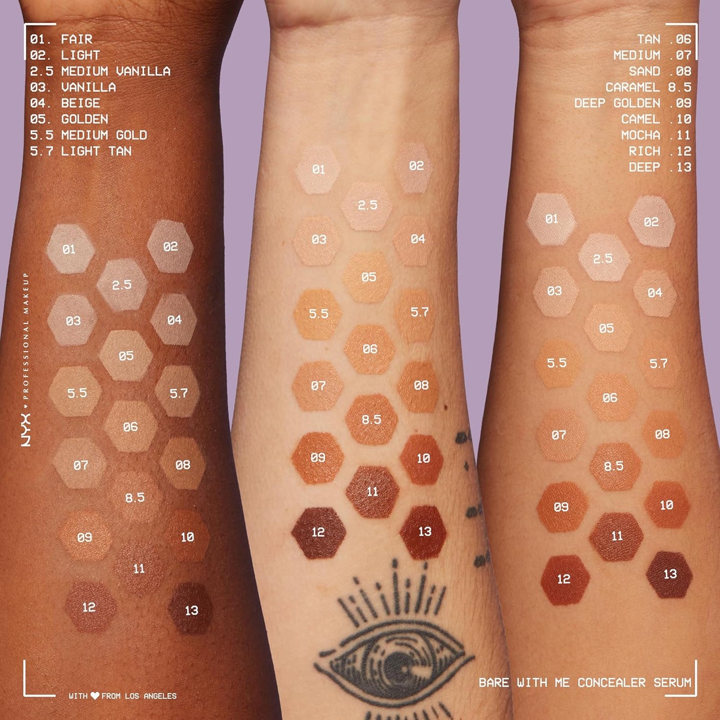 NYX PROFESSIONAL MAKEUP Bare With Me Concealer Serum, Concealer Makeup For Up To 24Hr Hydration - Golden